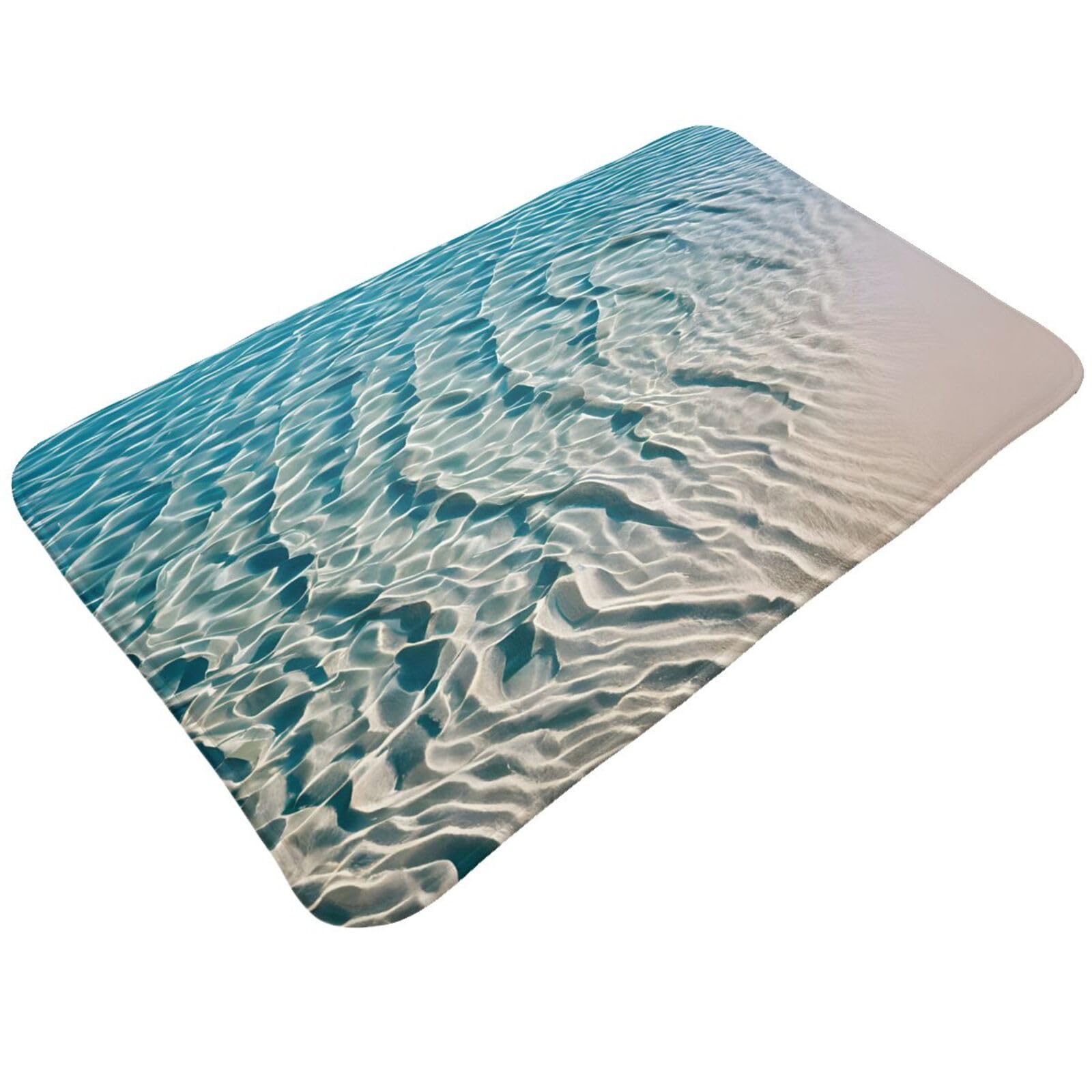 Clear Sea Water Print Living Room Bathroom Kitchen Anti Slip and Absorbent Carpet, Indoor Entrance Door Muddy Floor Mat, Ultra Soft Washable Carpet 21x31.5 Inches