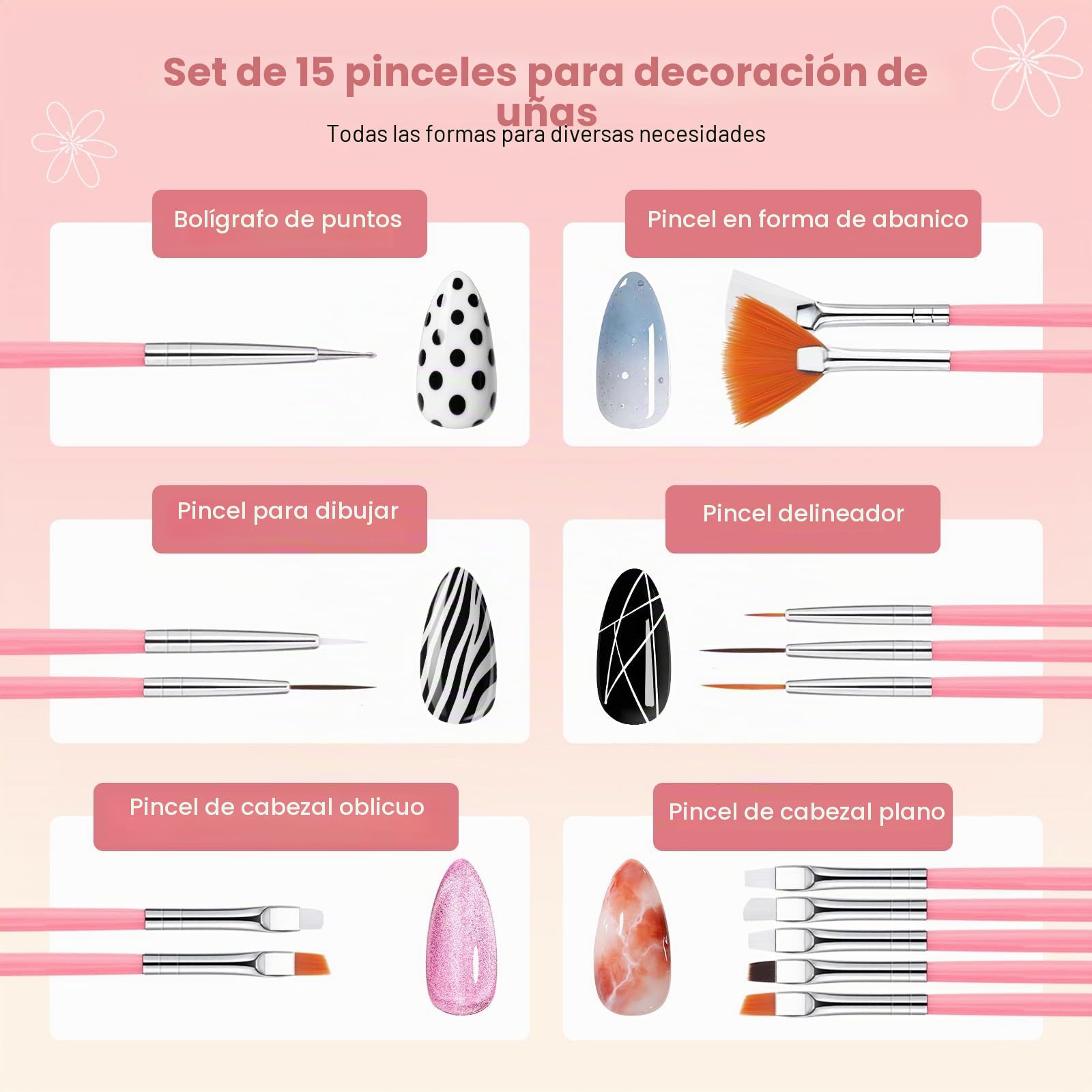 Yokilly Set de Pinceles para Uñas: 31 Piezas Pincel Acrilico Uñas Cepillo Uñas - Pincel de Gel Semipermanente Acrilica Profesional Con 5 Piezas Pinceles de Silicona de Doble Cabeza Nail
