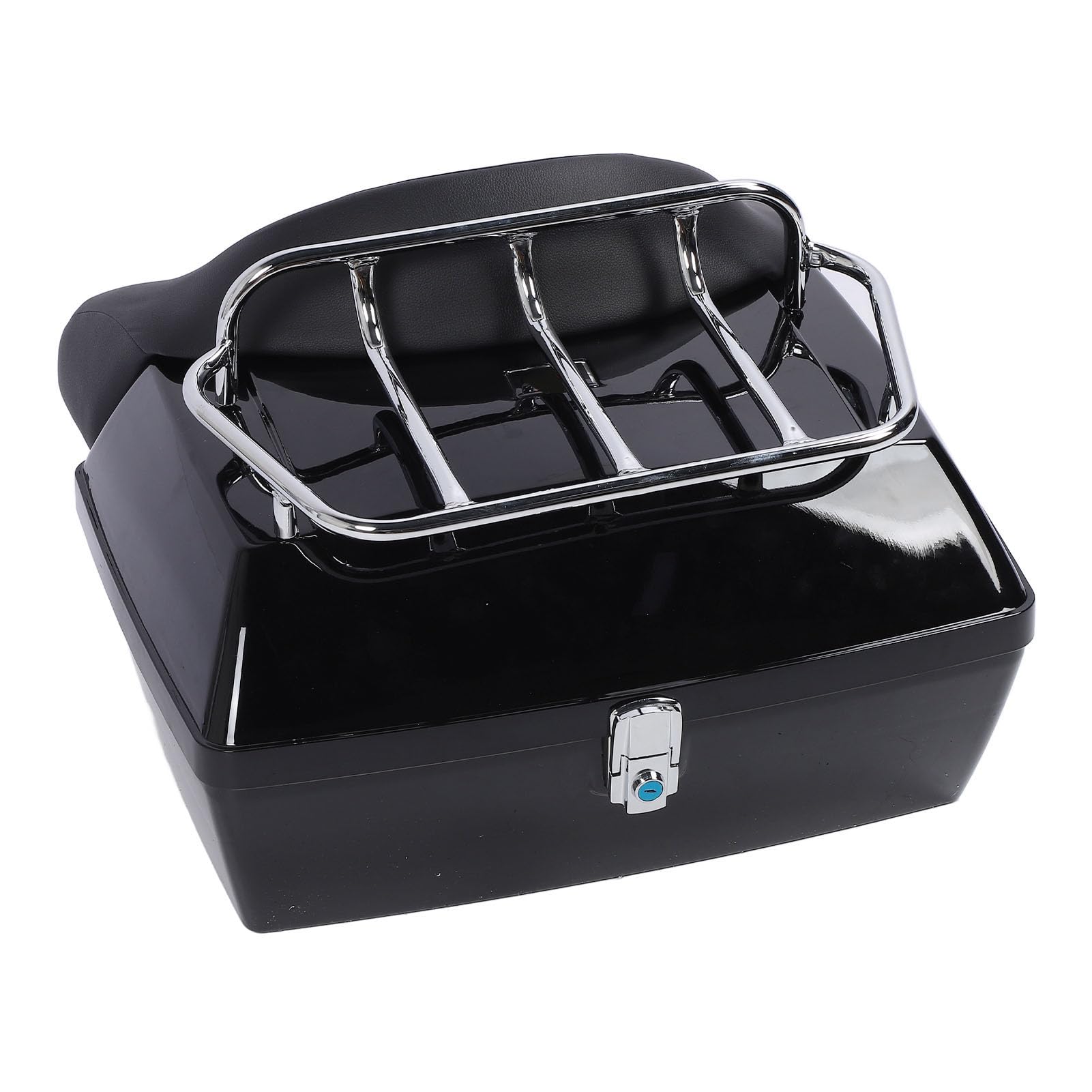 Bauletto Posteriore per Moto, Baule Posteriore Universale in Plastica ABS da 48 Litri Resistente All'acqua con Serratura di Sicurezza e Chiave, per Riporre L'attrezzatura (BLACK)