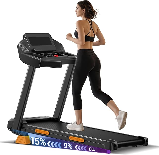 Cursor Treadmill for Home Foldable with Slope 15% Treadmi…