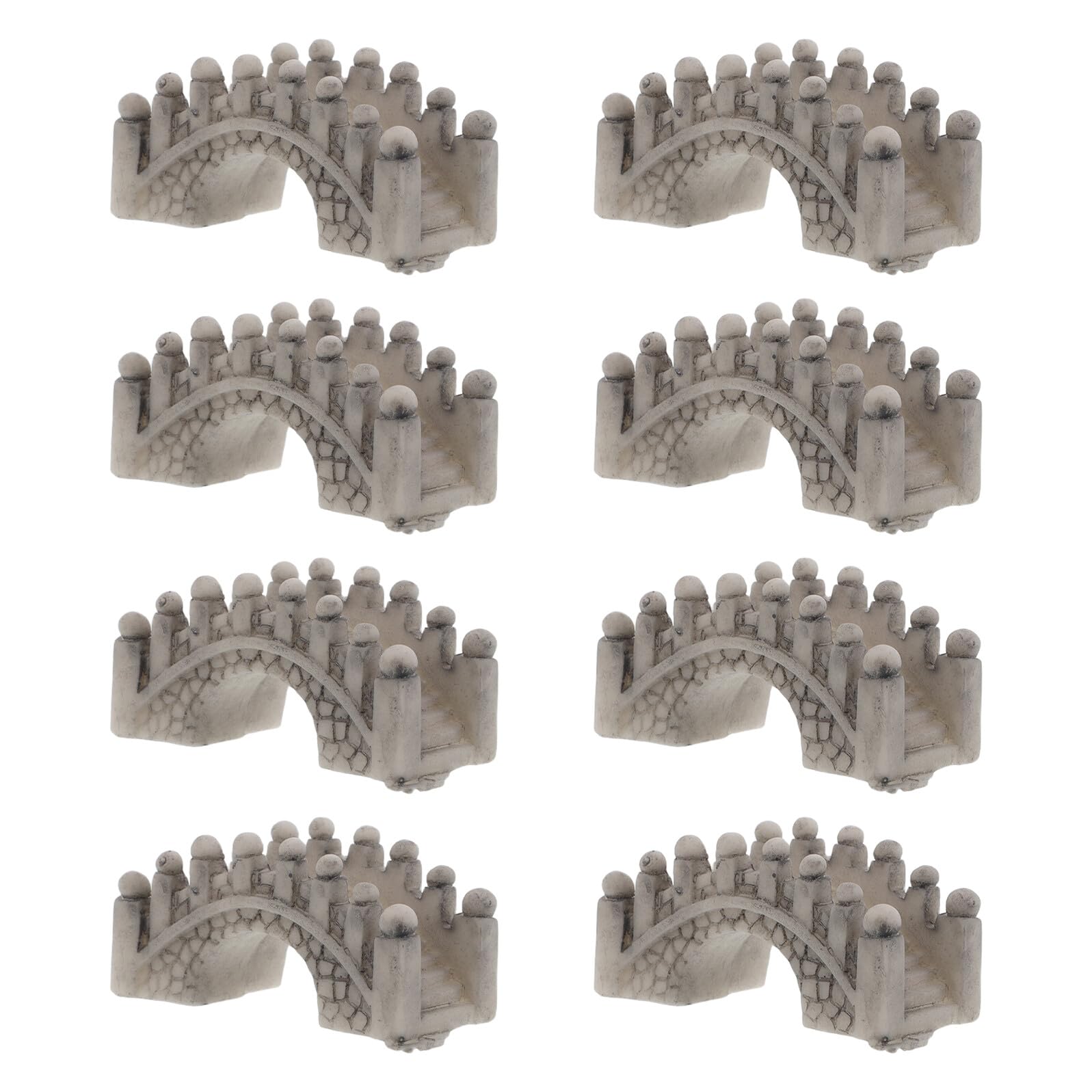 Feng Shui， Ensemble de 8 ponts en Arc Miniatures en résine – Petits modèles de ponts décoratifs de Style Chinois pour Jardin féérique, Micro Paysage, bonsaï et ornementation d'aquarium