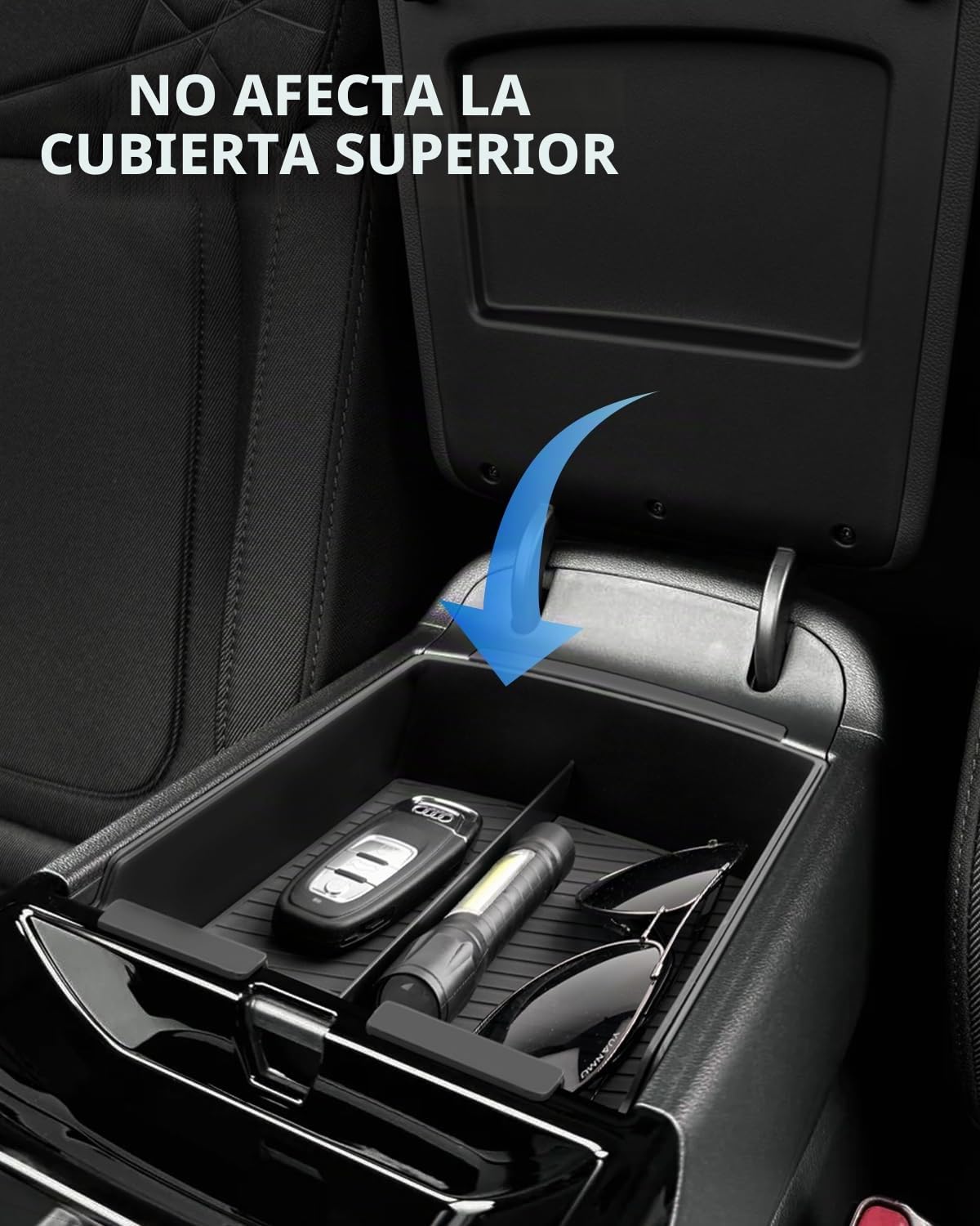 2Pcs Apoyabrazos Organizador para Hyundai Tucson NX4 2025 2026, Caja Almacenamiento Consola Central con Alfombrillas, Bandeja de Reposabrazos para Tucson NX4 (Transmisión Electrónico)
