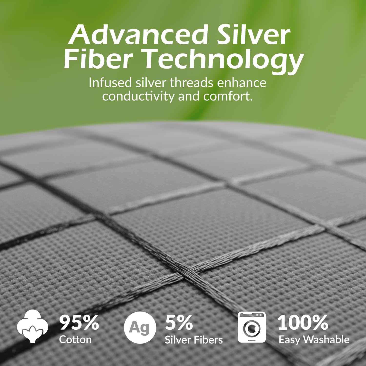 The Grounding Co. Terra Grounding Pillow Case – King Size 20x37in– Premium Fabric Blend – Organic Egyptian Cotton & Silver-Infused Threads – Pillow Cover for Sleep & Recovery - Image 4