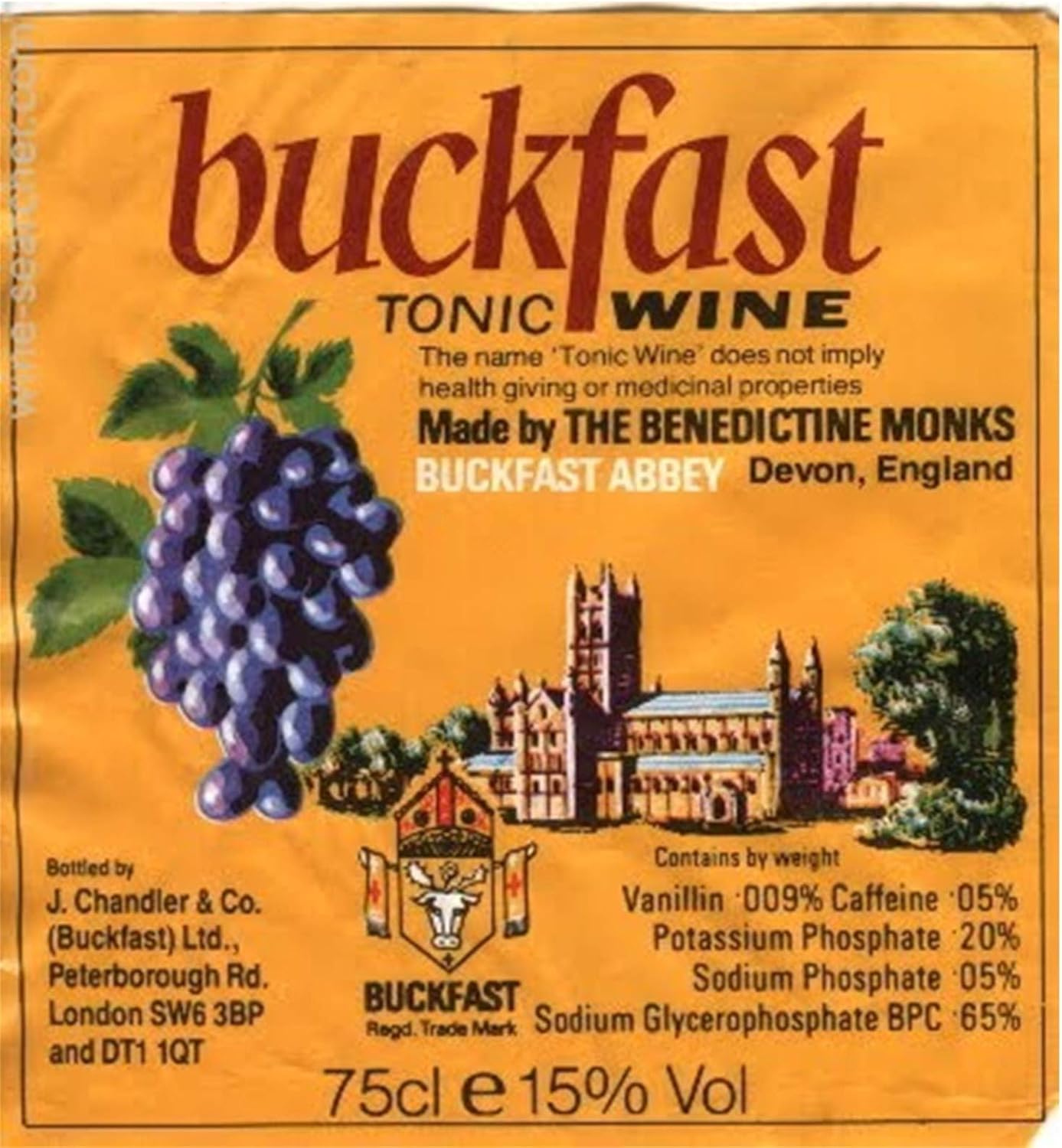 Buckfast Tonic Wine Style edible 13.3 x 12.3cm Iced Topper Frosting