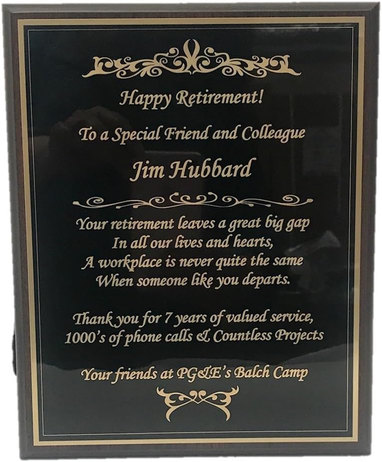 Wooden Plaque, Retirement, achievement award, sports, Customized, Engraving included