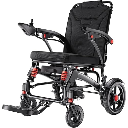 39LB Ultra Lightweight 20 Miles Electric Wheelchairs for Adults, Foldable Motorized Wheelchair for Seniors, Long Travel Range Mobility Scooter, All Terrain Compact Portable Power Wheelchair