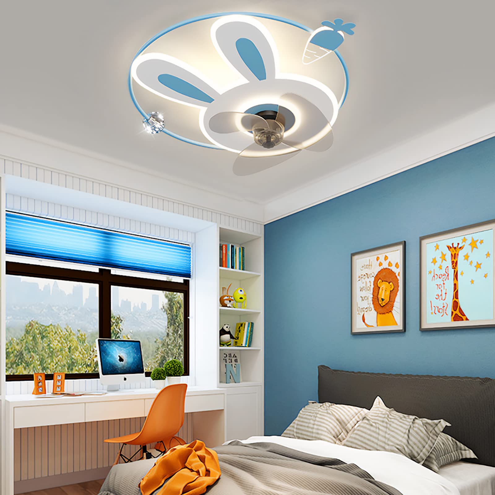 Ventilateur de plafond à LED avec éclairage silencieux contre l'air stagnant