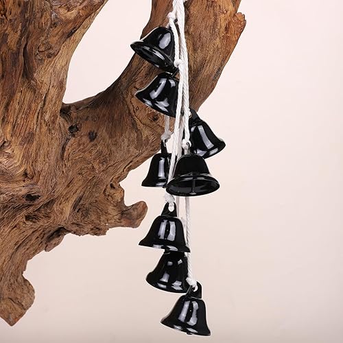 Miniatura 5 de 2 campanas de bruja para pomo de puerta para protección hechas a mano decorativas para colgar en la puerta, campanas de viento de bruja para