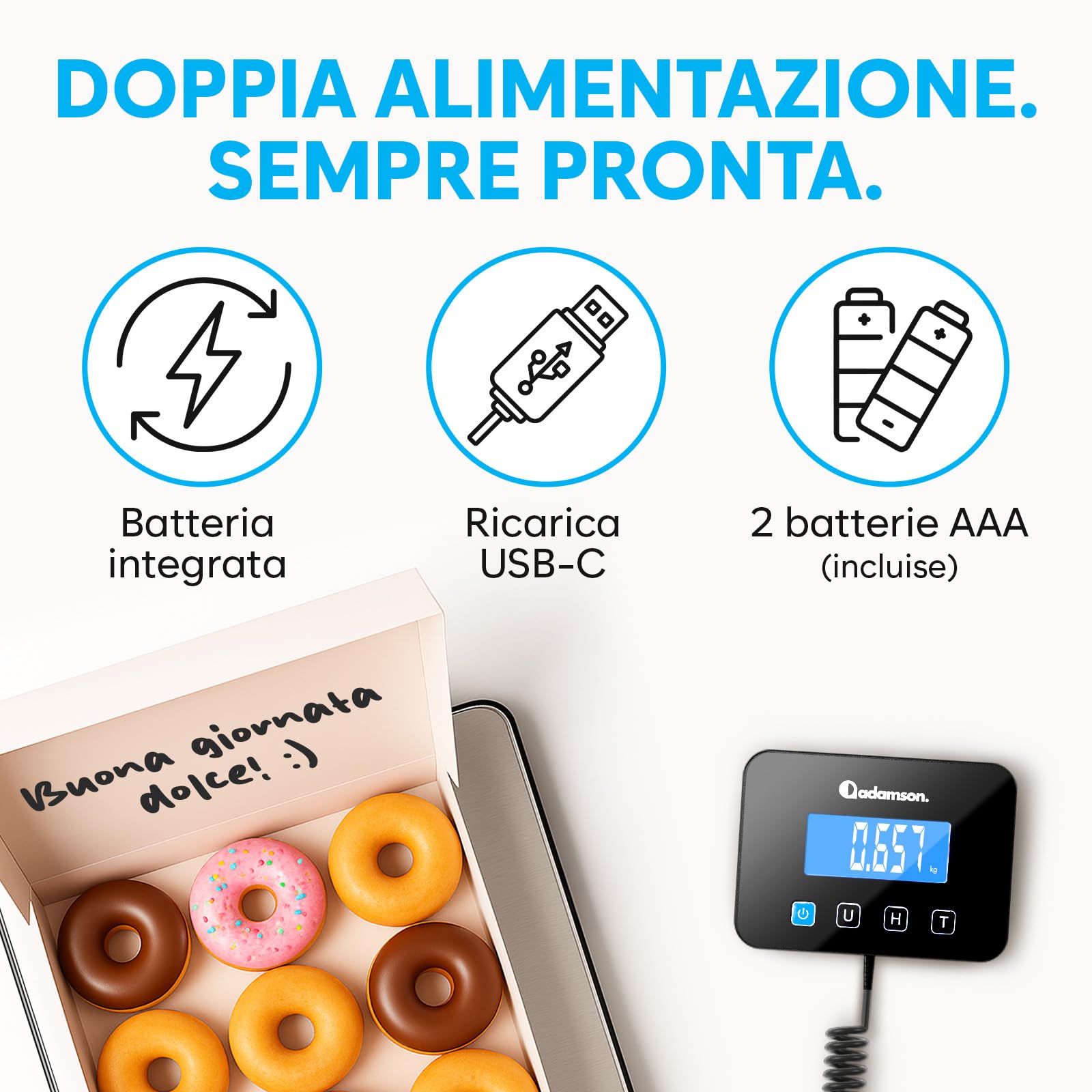 Bilancia Professionale 200 kg/10 g Alta Precisione con Funzione Hold/Tara per Pacchi Bagagli Uso Industriale