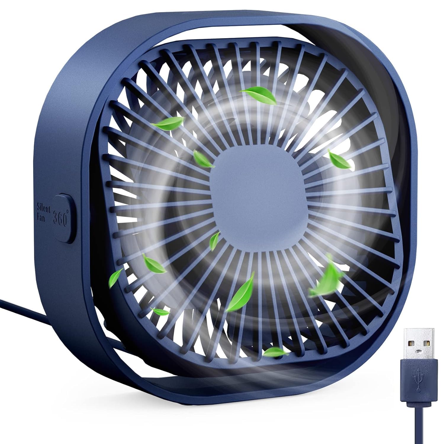 Small USB Desk Fan,3 Speeds Portable Table Fan, 4 inch Personal Mini Fan,Small Cooling Fan by USB Plug In, 360°Rotatable Desktop Fan for Home Office Bedroom Dorm Indoor Outdoor Summer Gift-image-47