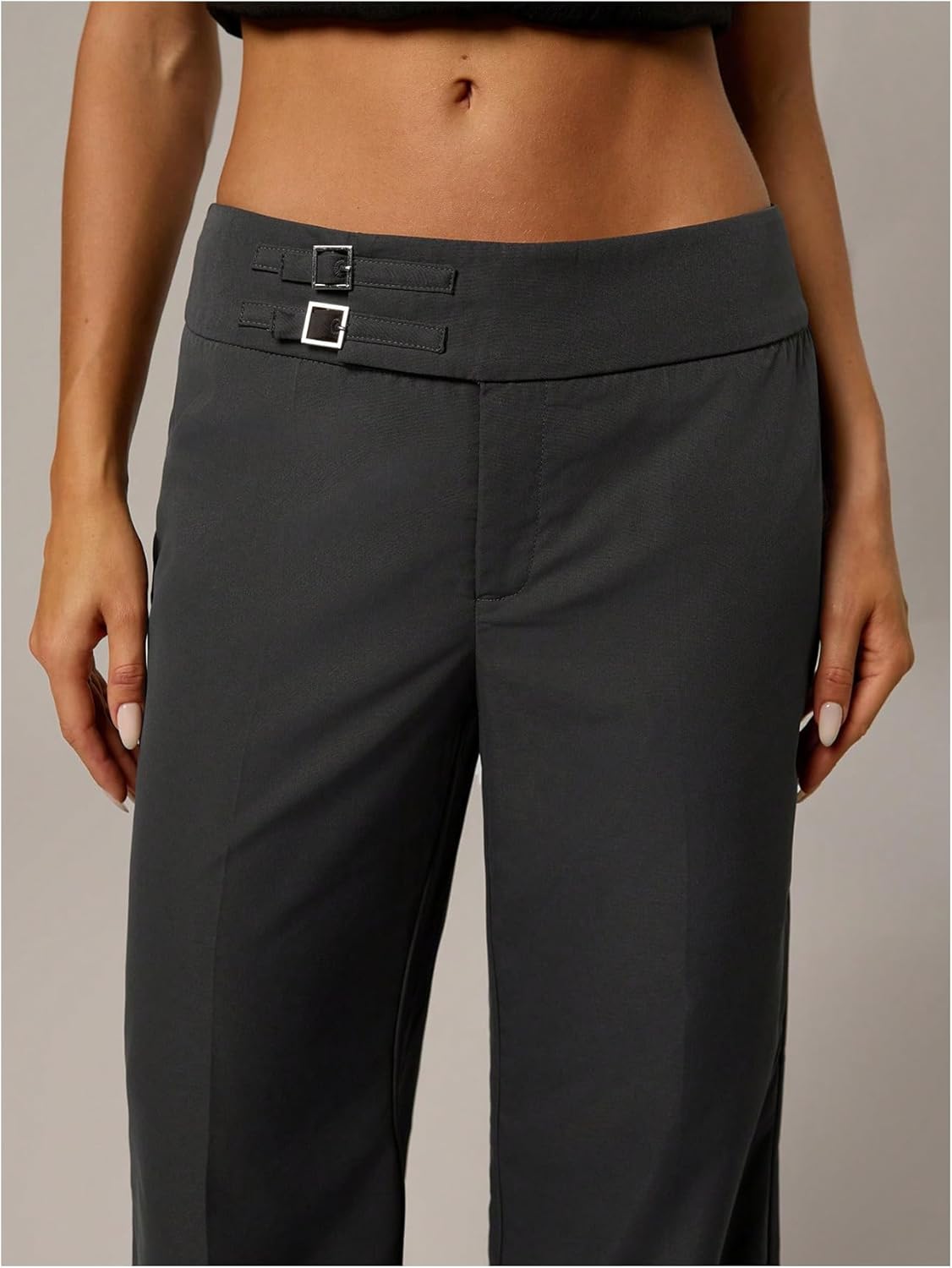 Floerns Women's Elegant Flared Pants Low Rise Bell Bottoms Trousers Business Casual Outfit - Image 4