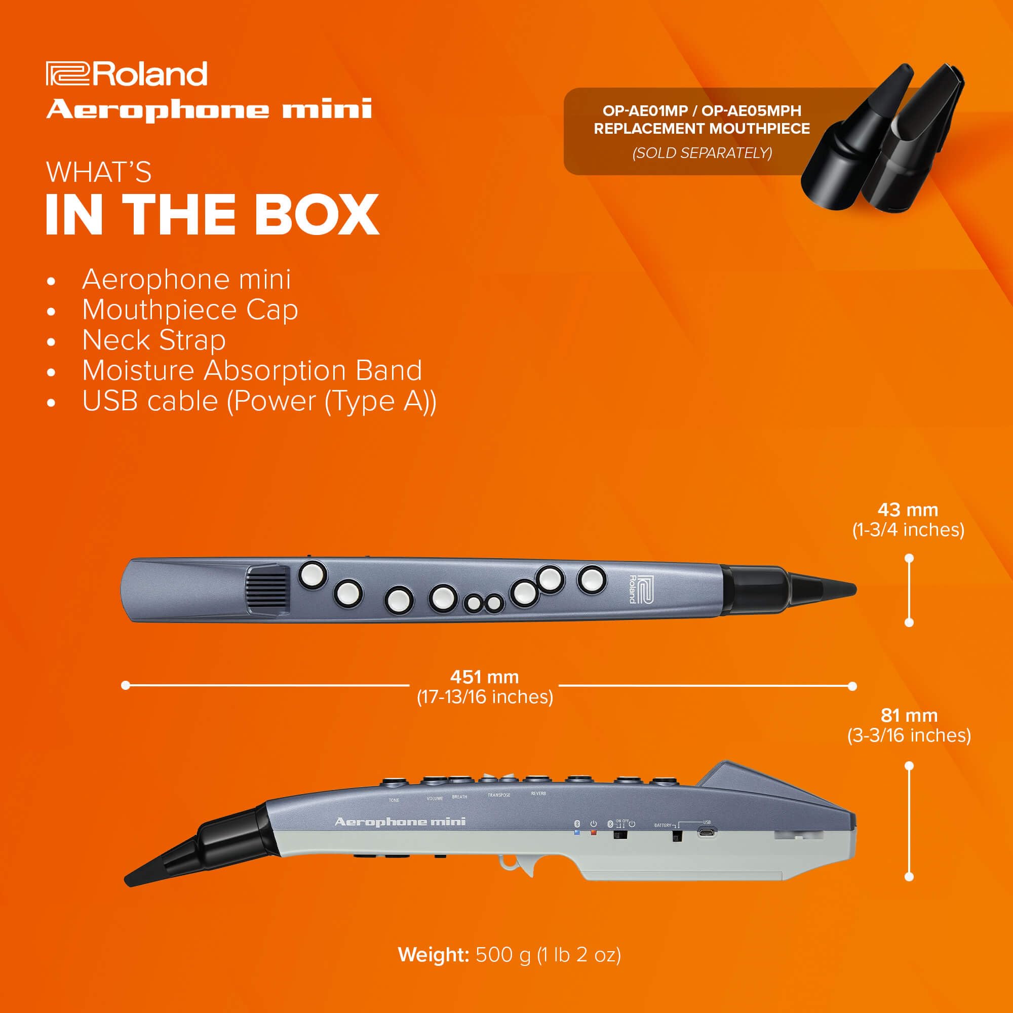 ローランド Roland AE-01 Aerophone mini Roland AE-01 Aerophone mini | Compact Digital Wind Instrument