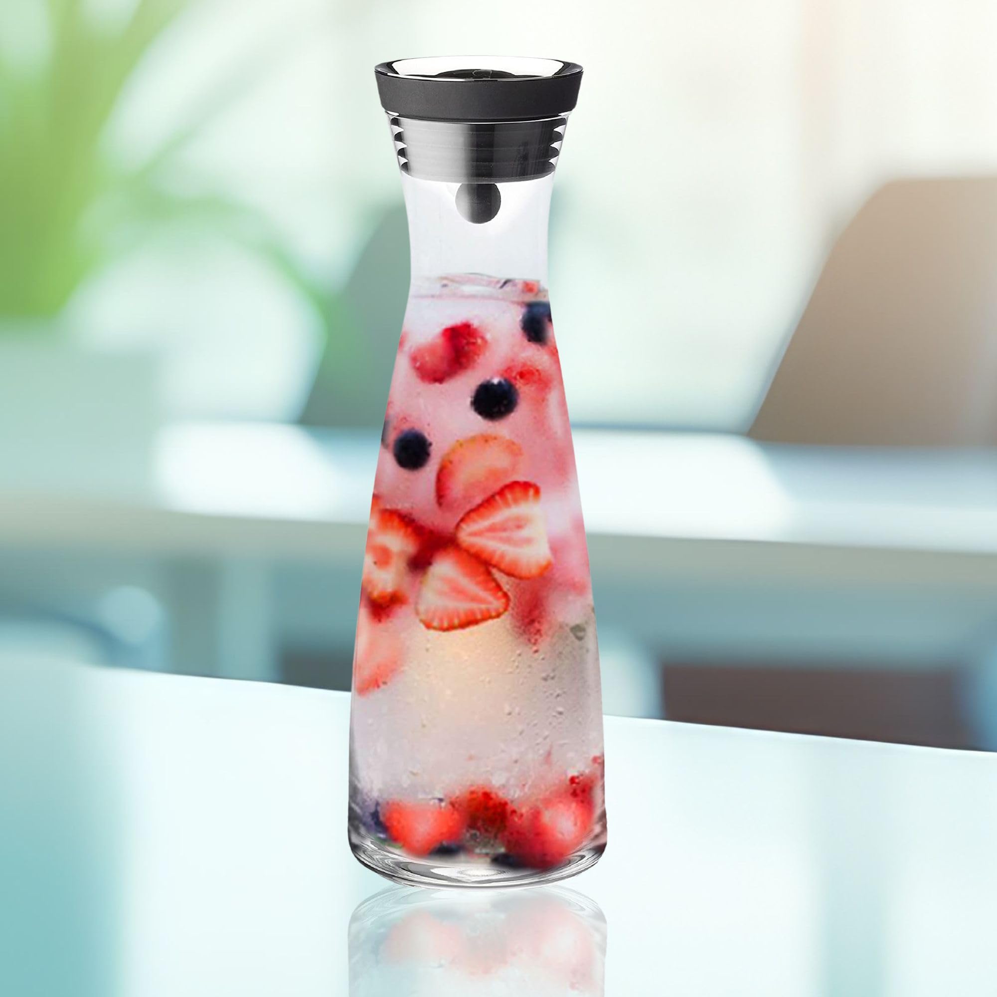 ArtOlo Glass Pitcher for Hot & Cold Water, Ice Tea, and Juice: Borosilicate Glass Carafe with Lid, Drip-Free Design, Ideal for Serving Beverages, Durable and Stylish, Perfect for Home Use, 40fl oz 3