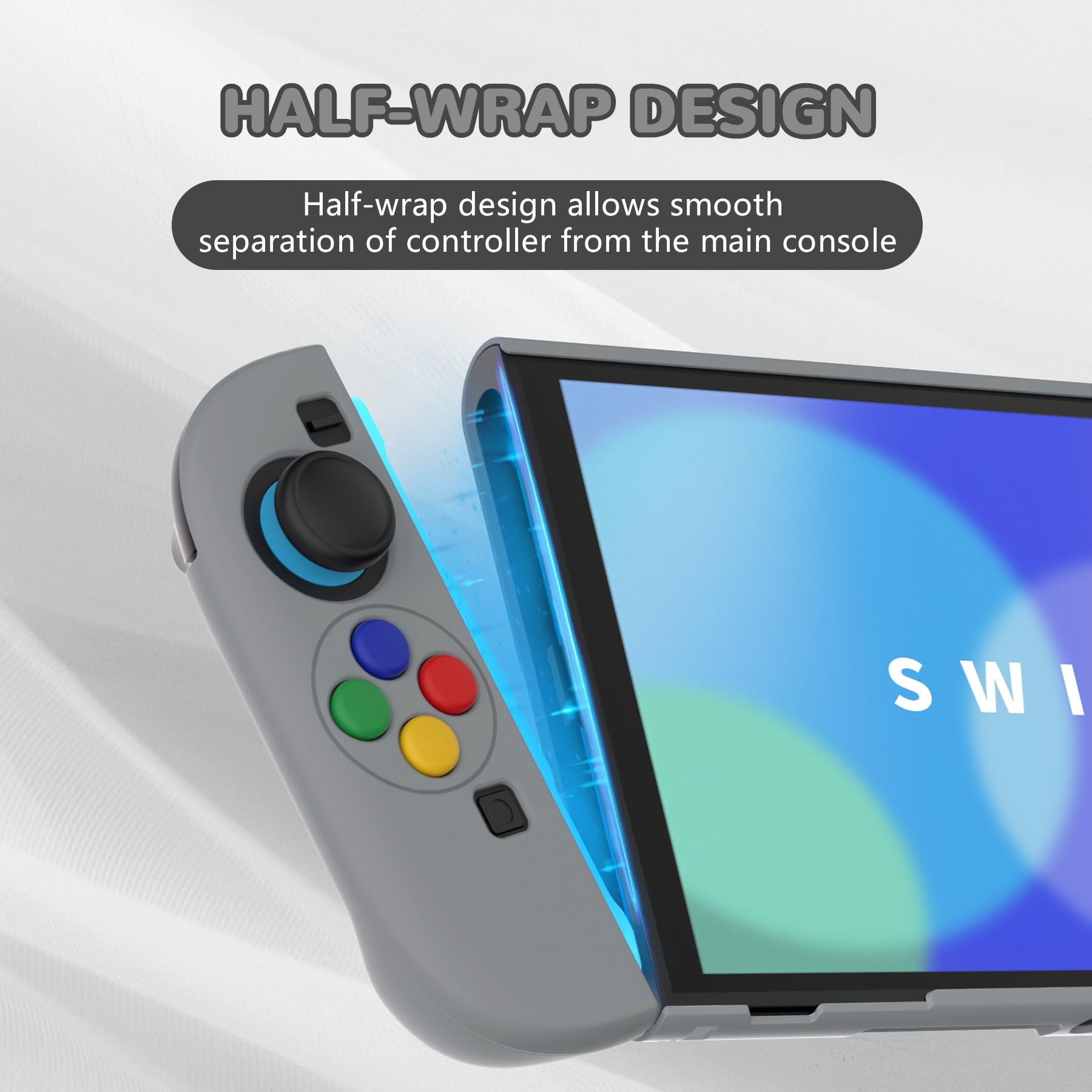 PlayVital Funda Protectora para Nintendo Switch 2 (2025) - Carcasa Rígida Dockable con Soporte Plegable y Tapas para Joysticks, Protector para Switch 2 - Color Sólido Serie (Clásico SNES)