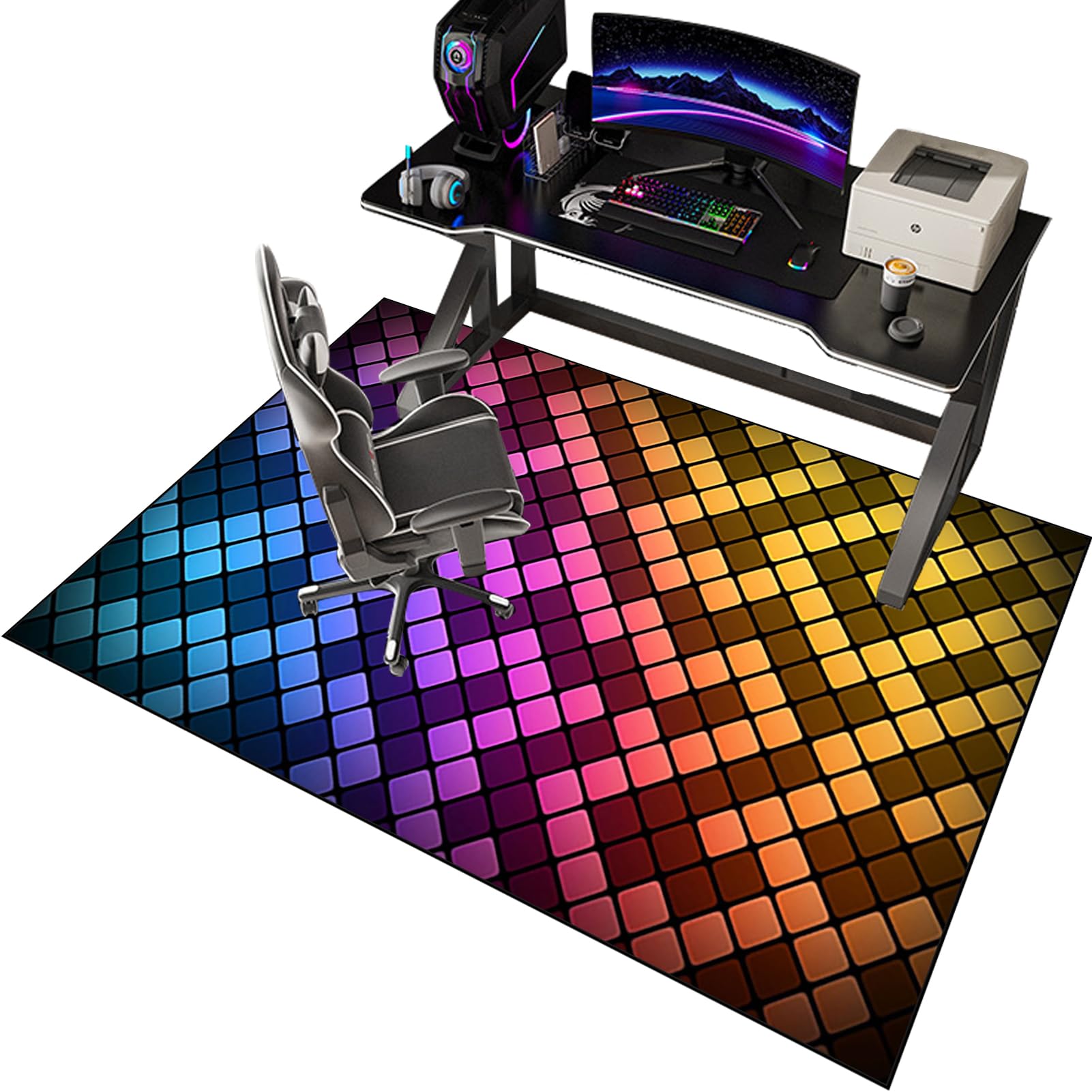 EYKWKB 80 x 120 cm Gaming Chair Mat for Carpet Floors, Chair Mat for Hard Floor, Carpet Protector Chair Mat, Office Chair Mat Desks Mats Large, Floor Protector for Home Office Study Wooden Floors — image 1