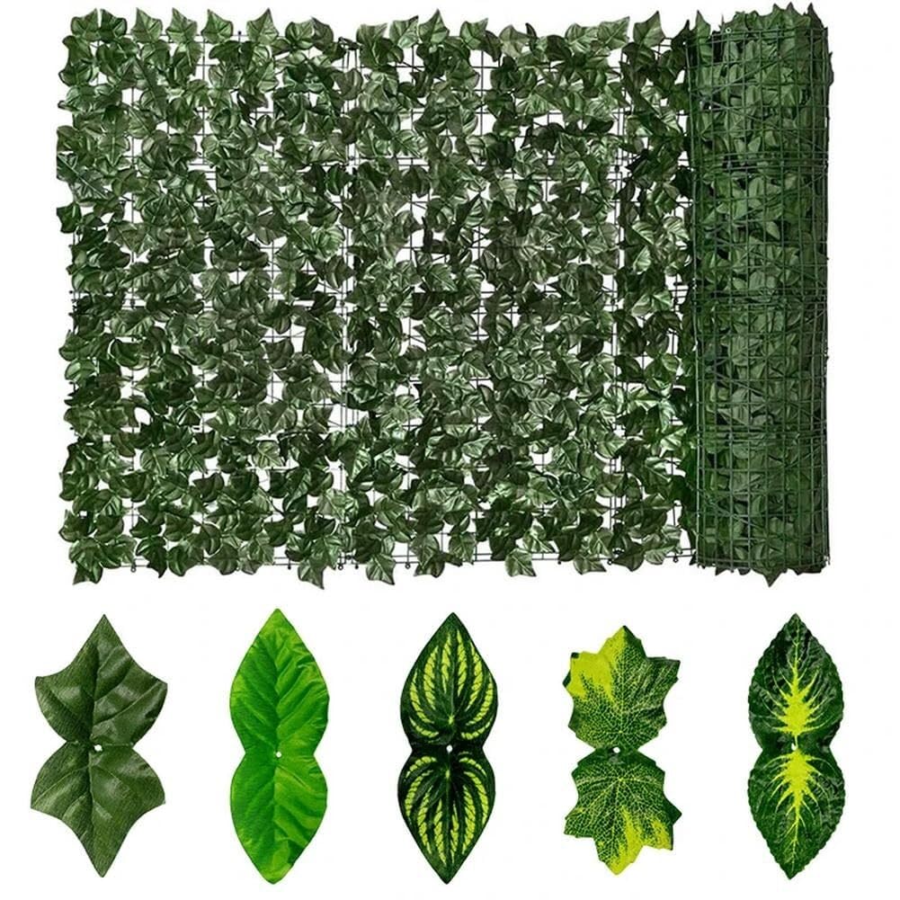 Sztuczny bluszcz, żywopłot, 50 x 500 cm, odporne na promieniowanie UV, sztuczne liście, do ogrodu, na balkon i taras, idealne do pokrycia ogrodzenia i estetycznego wystroju