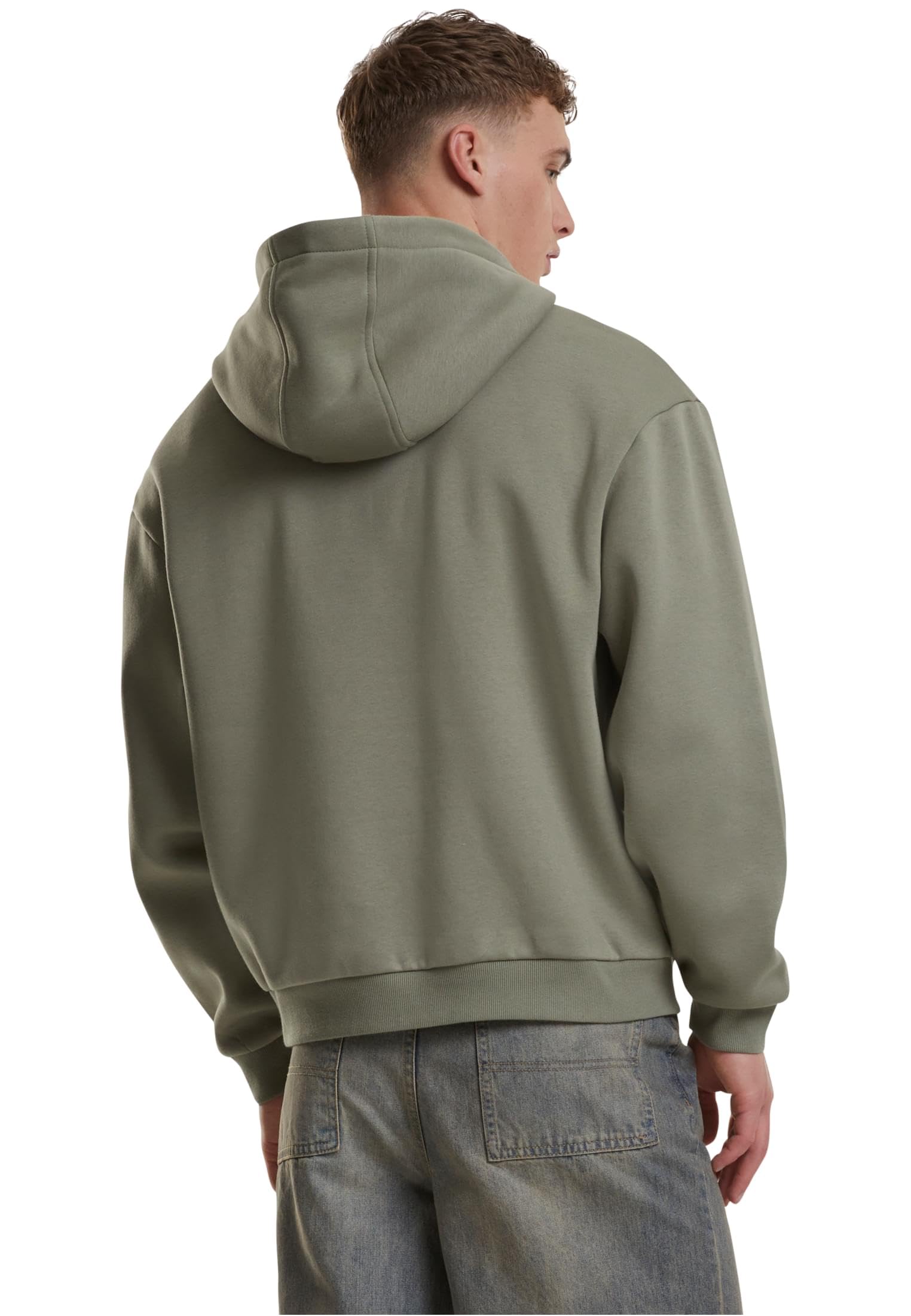 Urban Classics Męska bluza z kapturem Fluffy Hoody, luźna bluza z kapturem dla mężczyzn, oversize fit, rozmiary S-5XL, Paleolive, 4XL