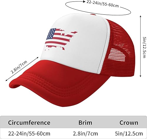 Miniatura 5 de Sombrero de bandera estadounidense, sombrero de camionero con bandera de Estados Unidos, sombrero de malla trasera para hombres y mujeres, ajuste
