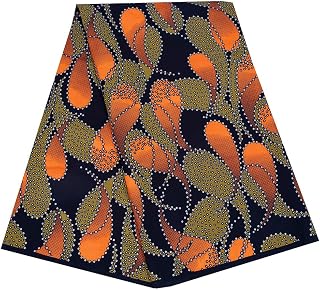 6yard African Ankara Wax Printing Fabric Used for Party Clothing Craft DIY Sewing Textiles Polyester Nigeria (Brown)