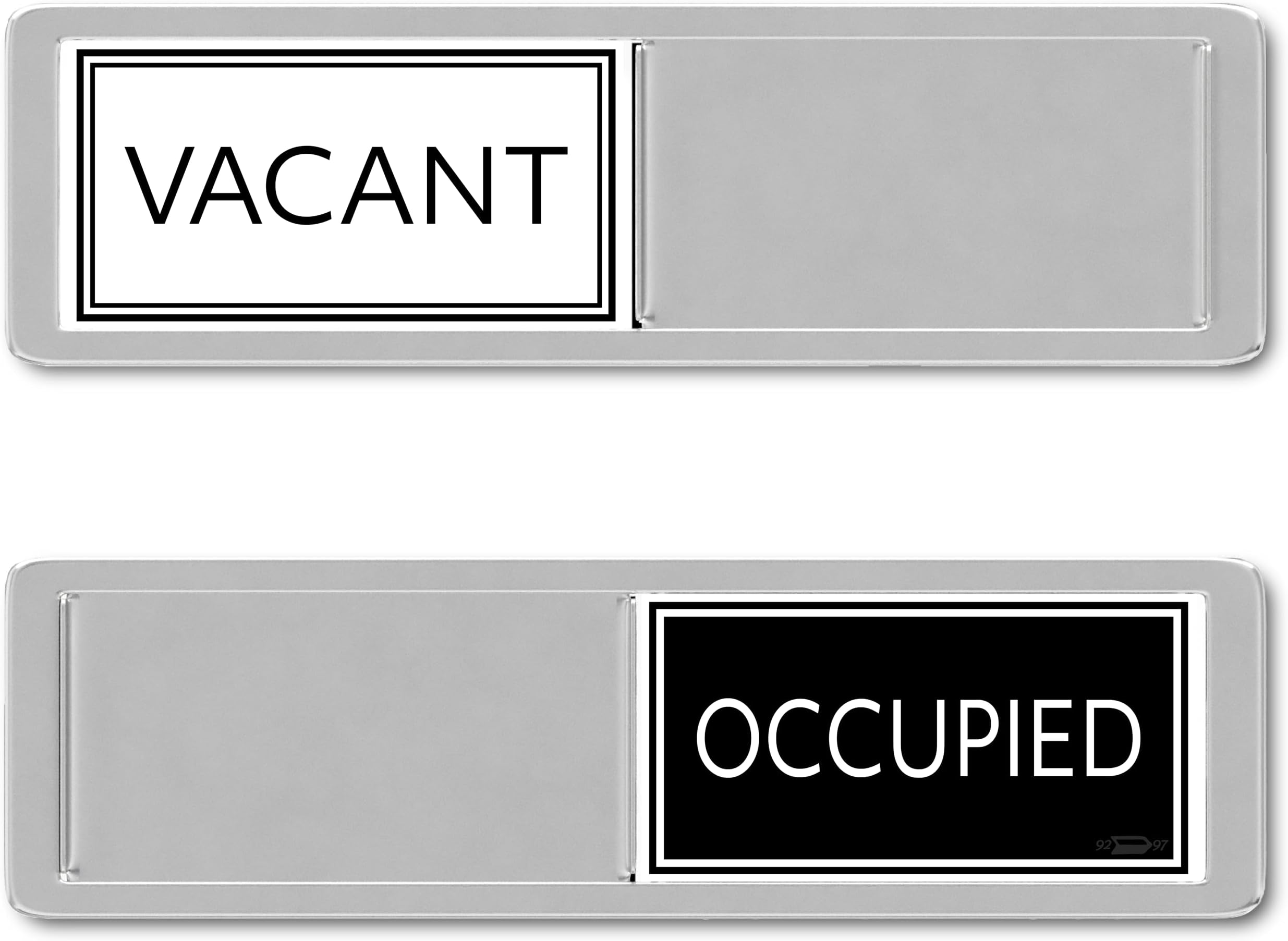 Black & White Vacant Occupied Office Sign, Vacant Occupied Sign for Bathroom Door, Privacy Signs for Home & Office Restroom, Available or In Use Signs, Restaurant or Business Bathroom Status, 7x2