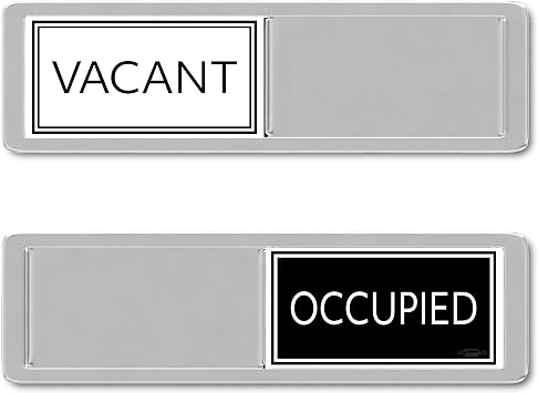 Black & White Vacant Occupied Office Sign, Bathroom Door Occupancy Sign for Home Toilet, Meeting Room, Restaurant, Hotel, Hospital Occupancy Vacancy Sign, 7 x 2 Inches