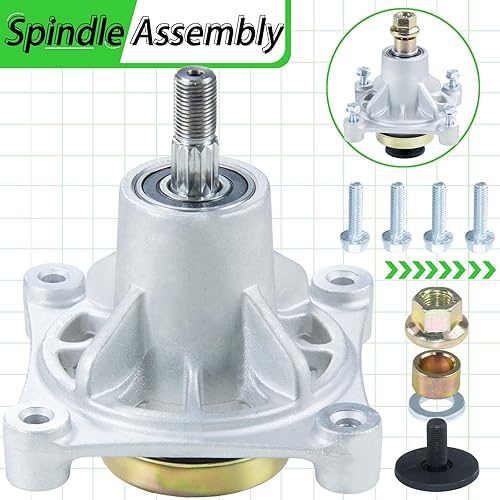 Miniatura 5 de Paquete de 3 husillos 604214 reemplazan a Hustler 604214 husillo para cortacéspedes Hustler, Hustler Raptor de 42 pulgadas, husillo Hustler Raptor