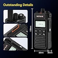 Vista 10 de (2ª generación RT86) Retevis RT86S Walkie Talkie de largo alcance, radio profesional de 2 vías con cargador de 6 vías, llamada grupal, recargable