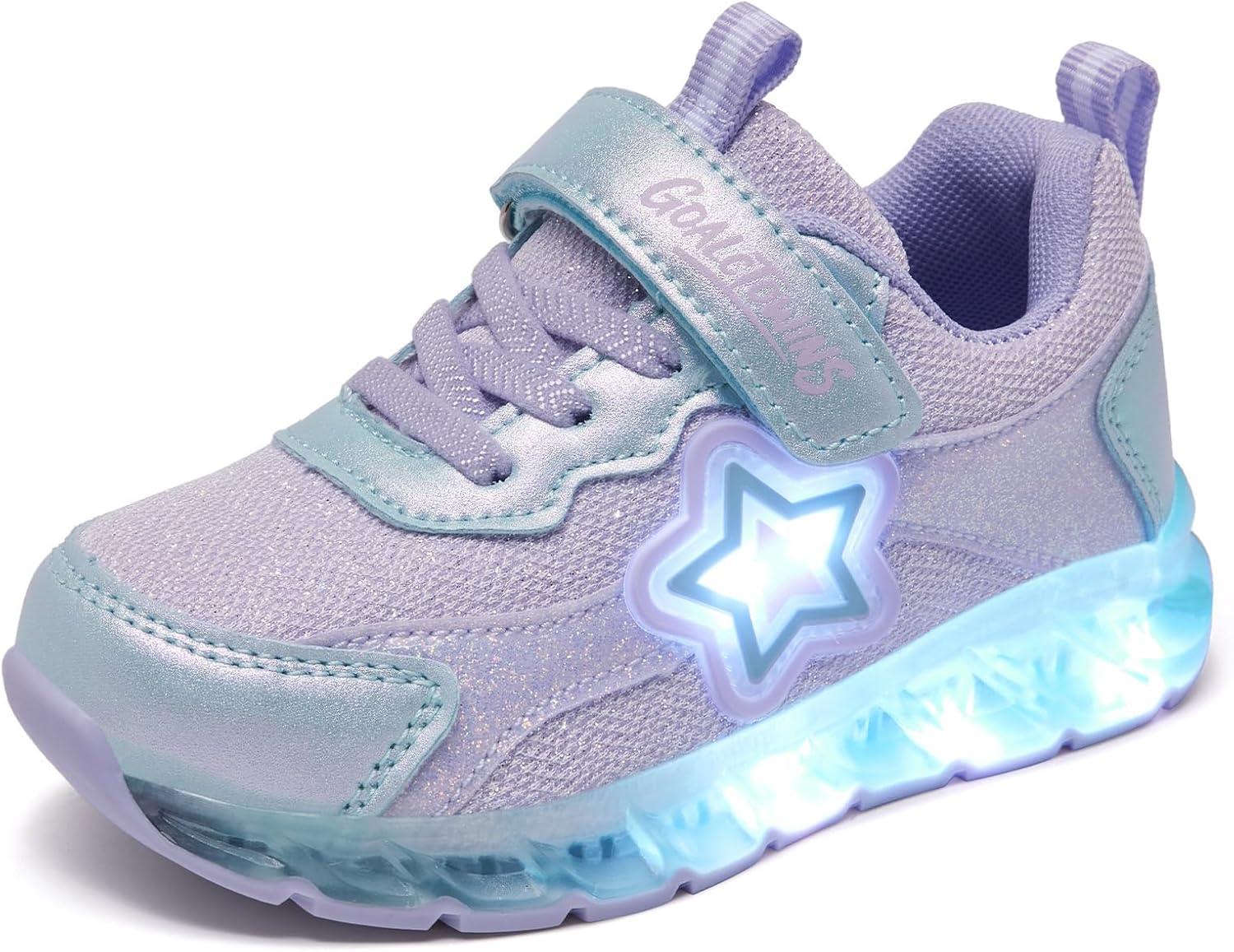 Toddler Light Up Shoes for Girls Boys,Little/Big Kids Non-Slip Led Sneakers with Hook and Loop,Athletic Running Walking Tennis Shoes Size 7-3