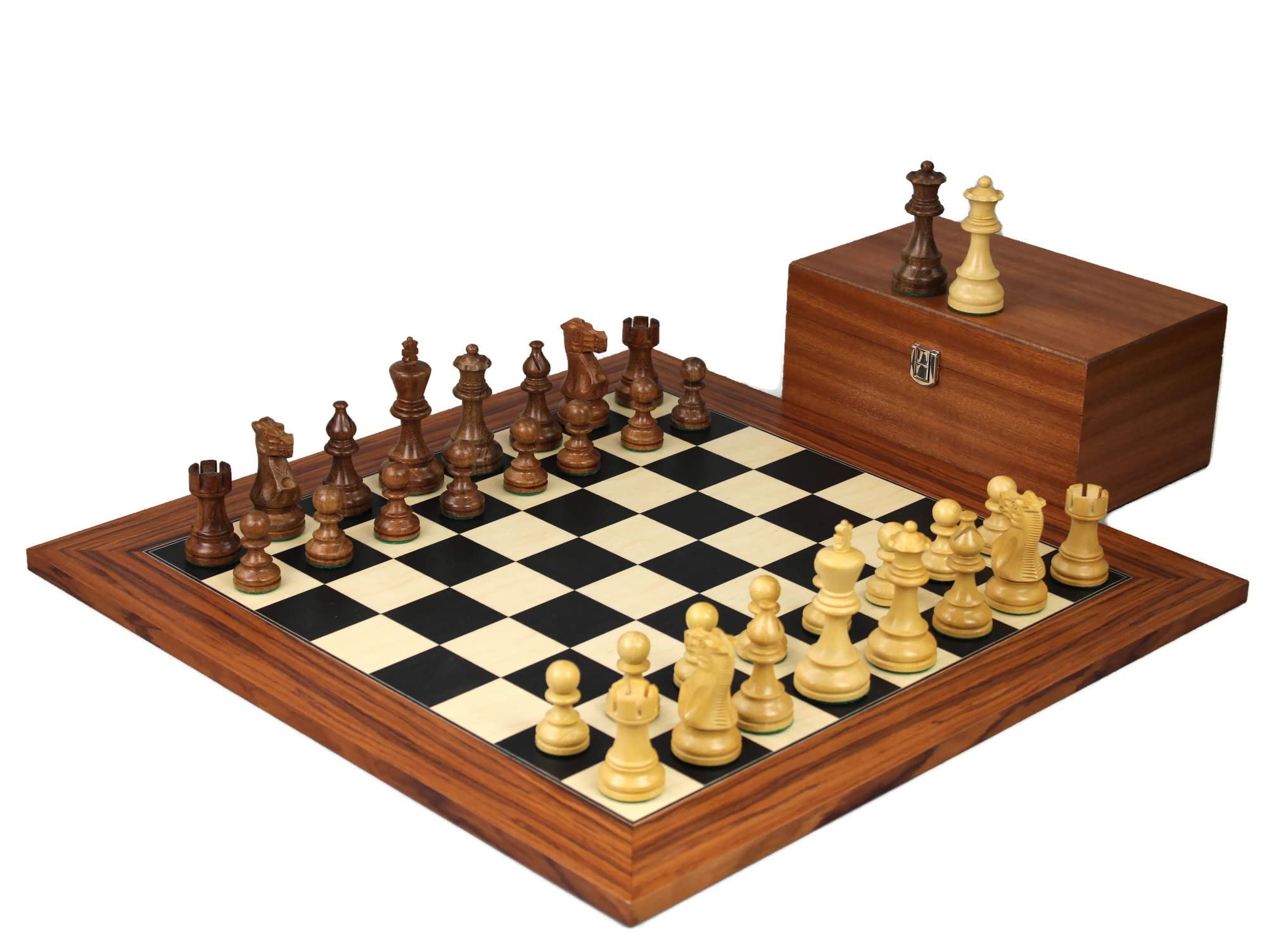 Set di scacchi in legno Palisander Board 20 pollici pesato Sheesham classico Staunton pezzi 3.75 pollici