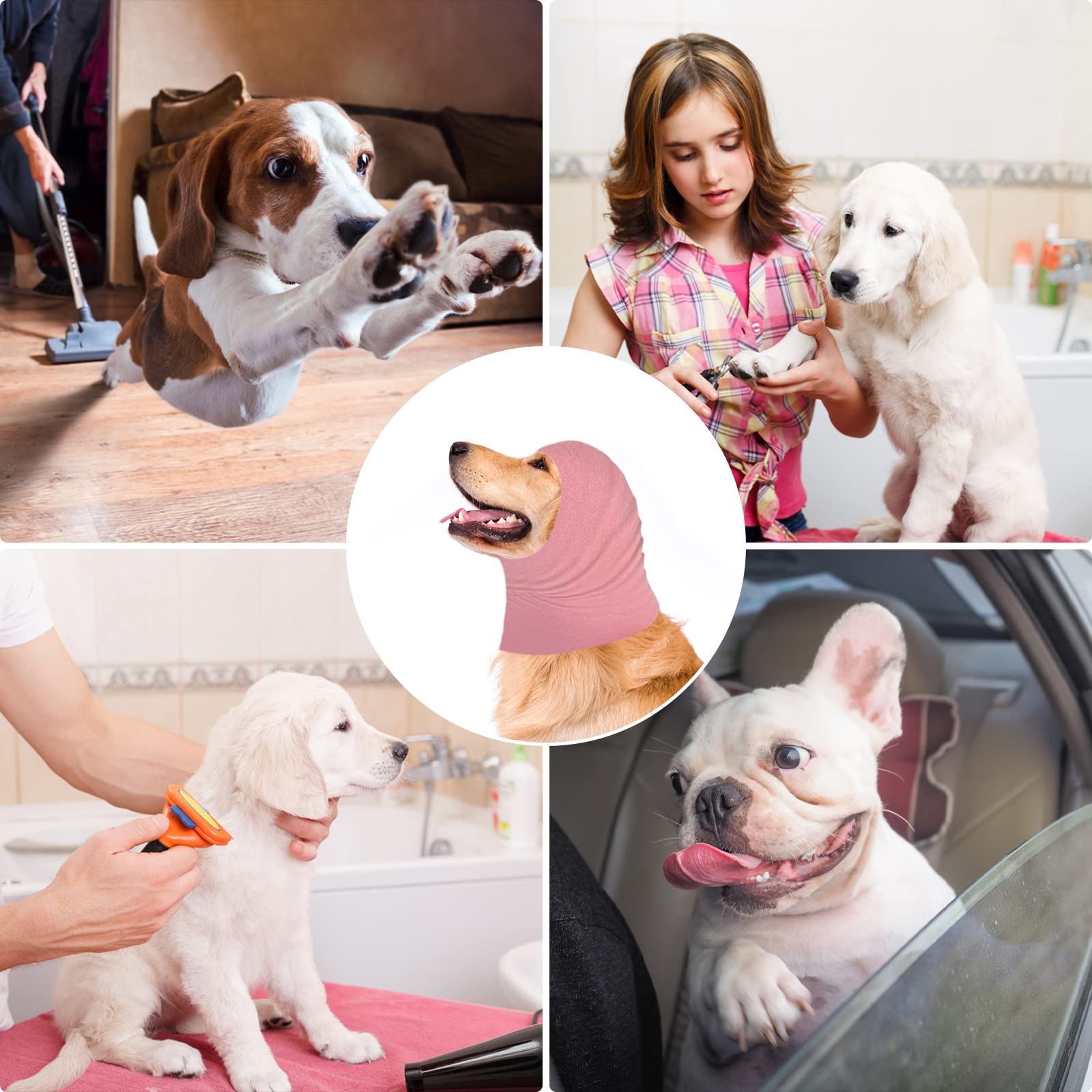 Protège-oreilles Apaisant Pour Chien - Capuchon Anti-bruit Lavable, Tailles S/M/L - Pour Bain, Toilettage, Voyages Stressants