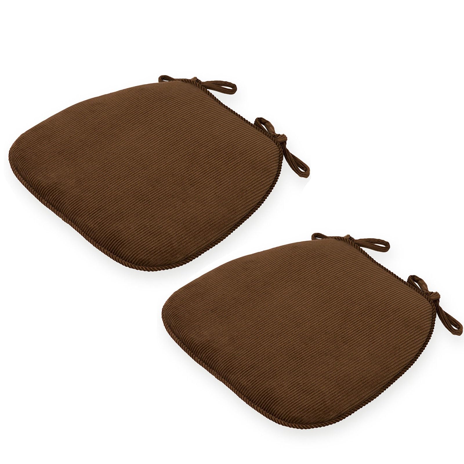 Generico Cuscino per Sedia Semicircolare Lavabile con Lacci 43x41x35 Cm. Cuscino Antiscivolo per Sedia da Esterno per Sedia da Giardino, Sedia da Pranzo O Sedia da Ufficio,Marrone,2PCS