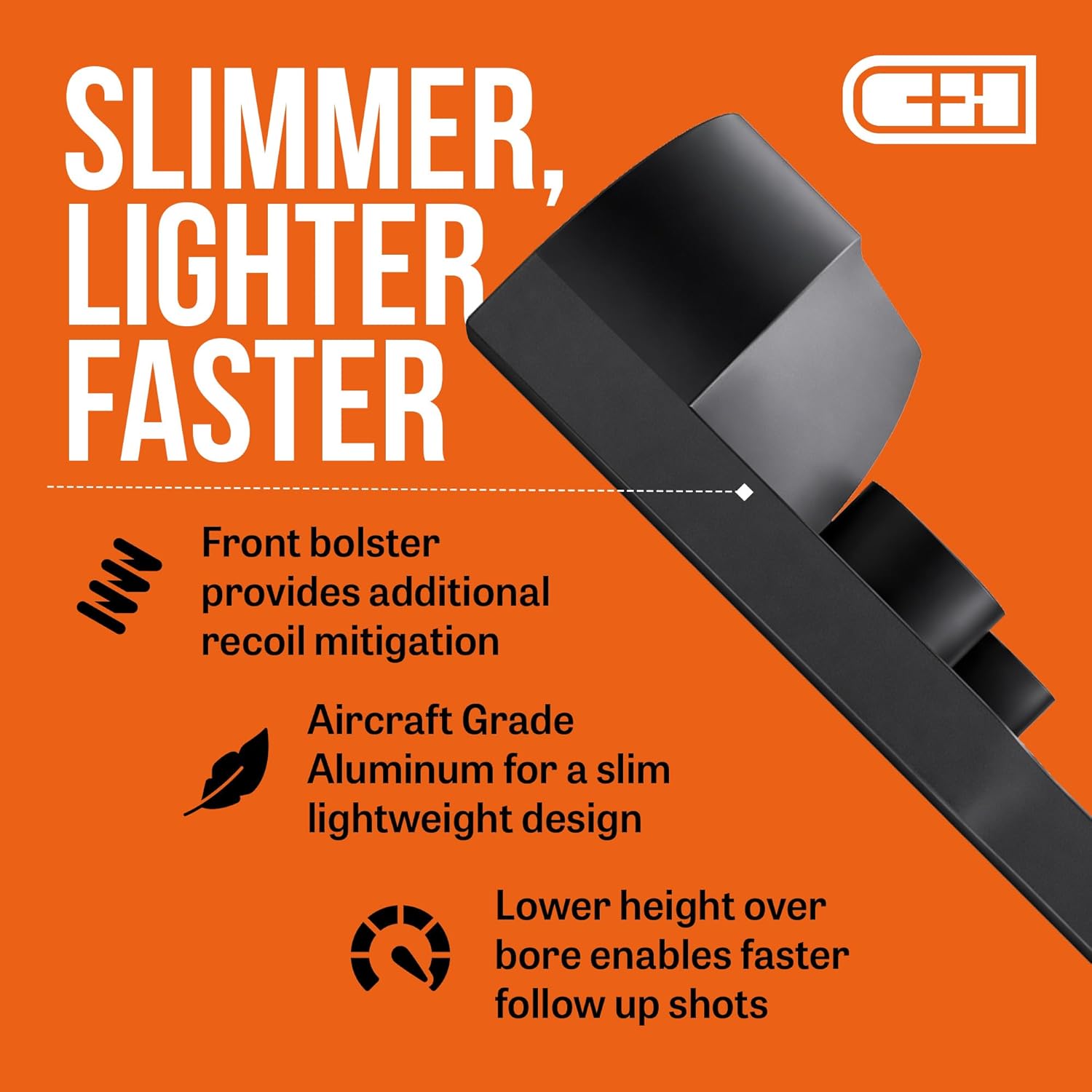 C+H Optics Adapter Plate for Glock Gen 6 Compatible with Holosun EPS/EPS Carry/SCS Carry | Made in The USA - Not Compatible with Gen5