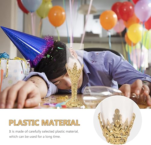 Miniatura 5 de GANAZONO Copas de vino de cáliz, 12 unidades, copas de vino de plástico vintage, copas de vino, copas de bar con tallo para fiesta, iglesia,