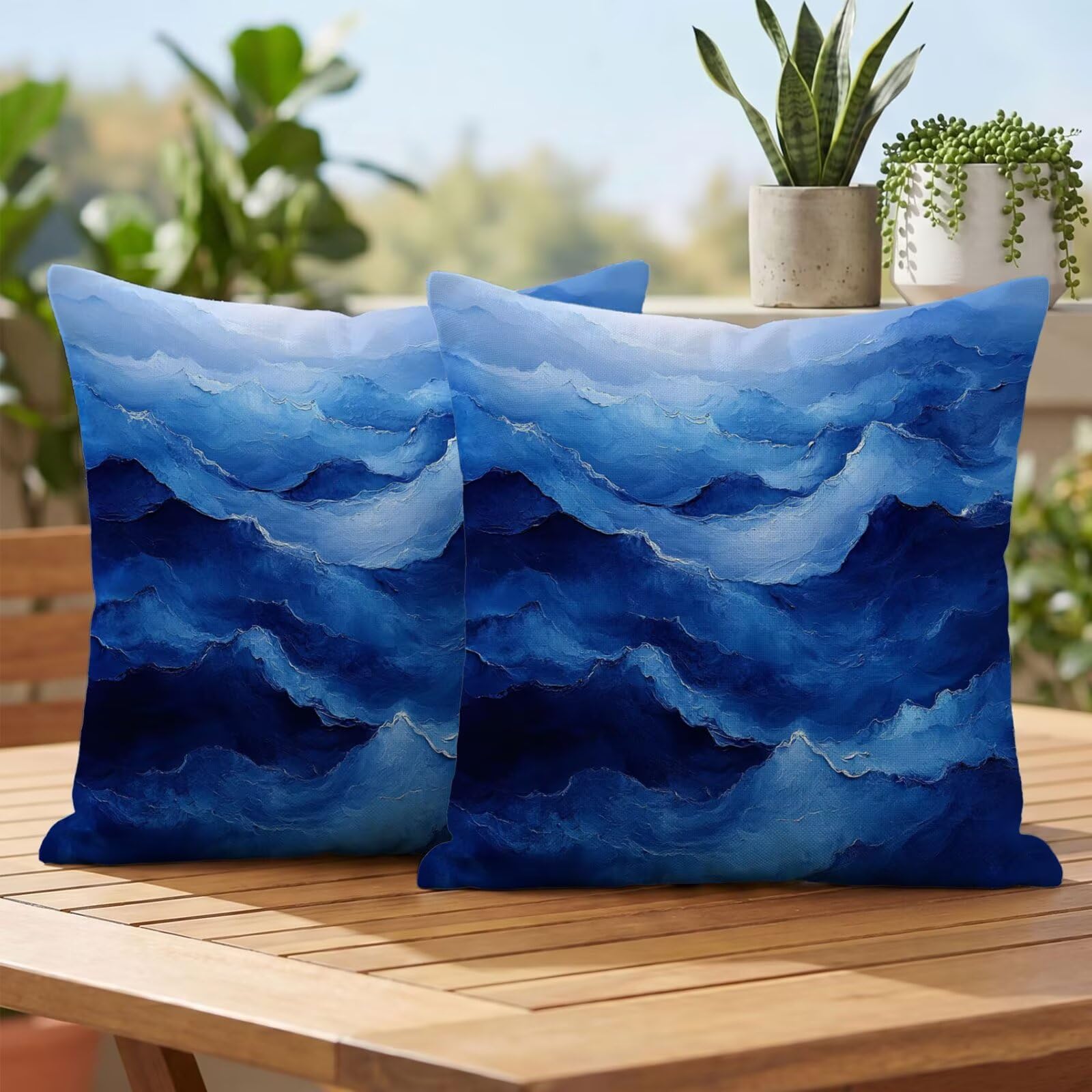 Fundas cojines para exterior impermeables de 40x40 cm para decorar su sofá de jardín o balcón