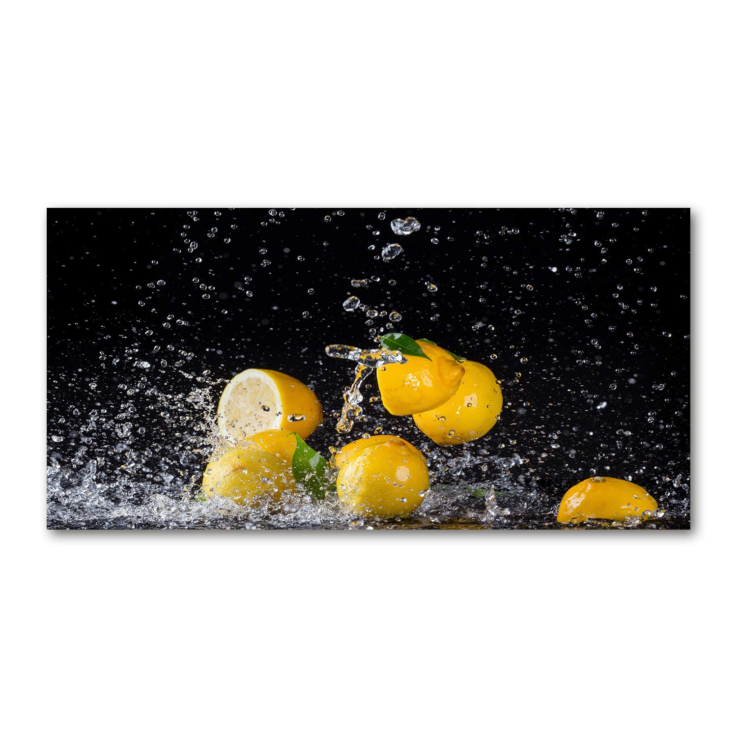 Déco murale acrylique glass picture Tulup tableau jaune citron 120x60