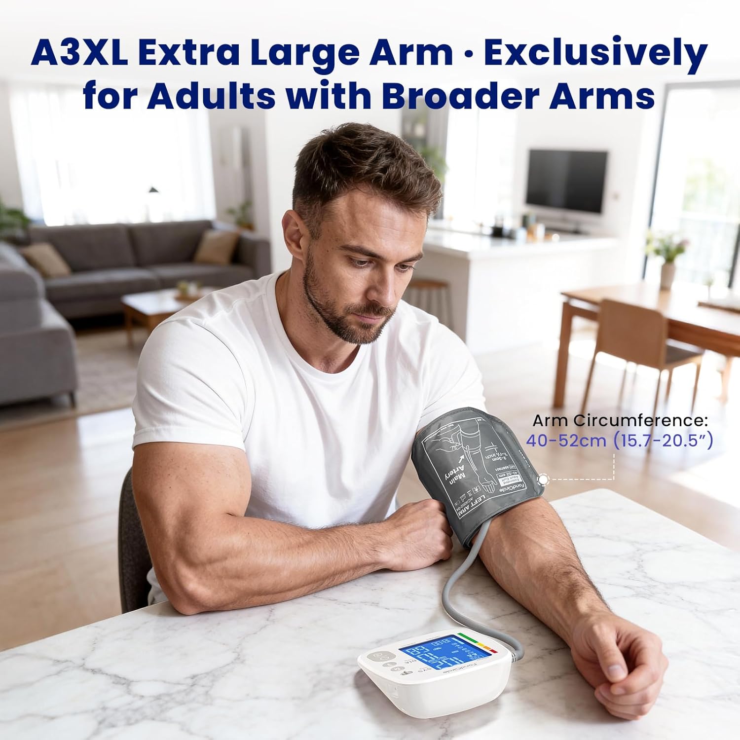 Blood Pressure Monitor for Home Use Extra Large Cuff Automatic Digital Blood Pressure Machine 15.7-20.5'' Adjustable Blood Pressure Cuff - Backlit LCD Display 2x199 Memories
