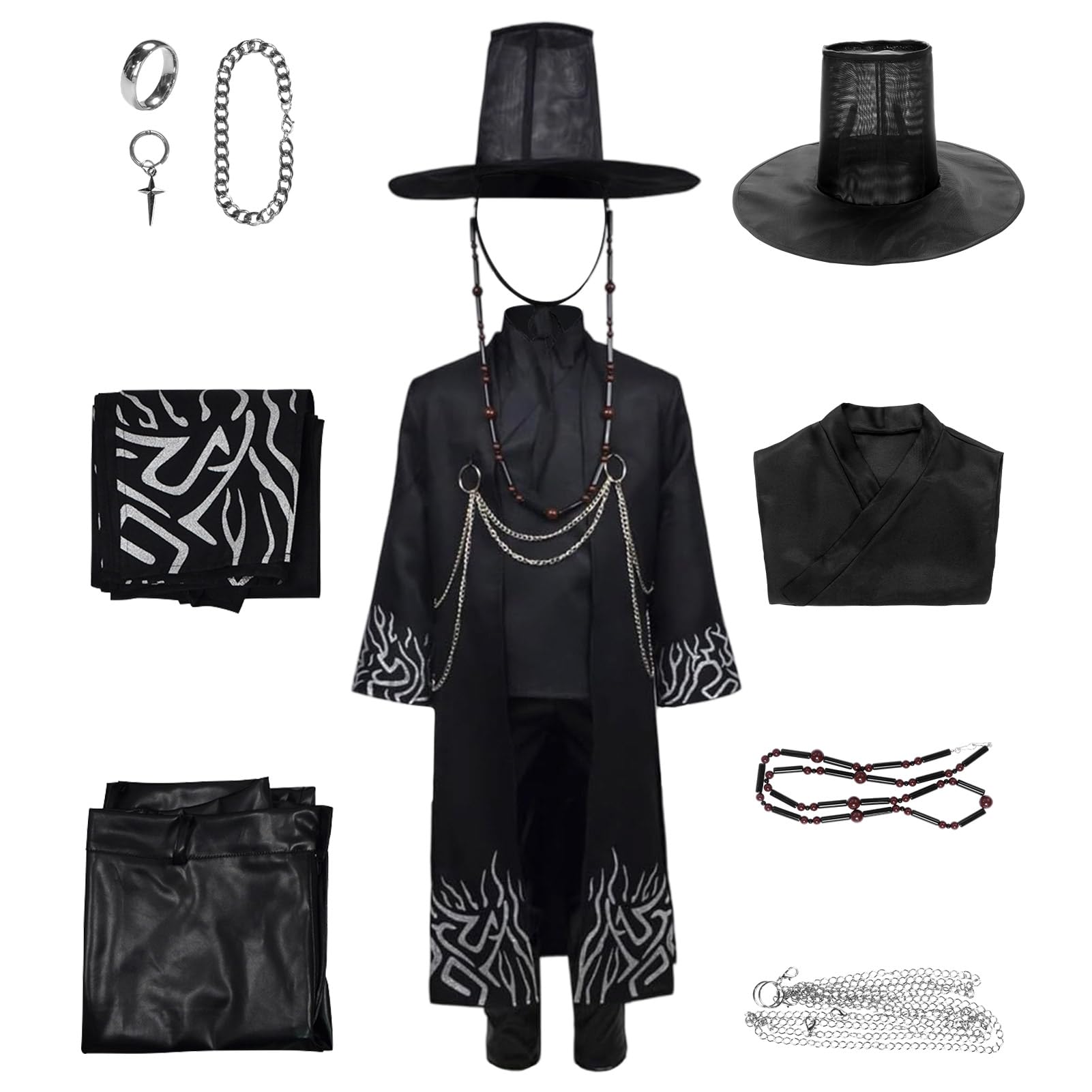 Metaparty Boys Black Pop Costume,World Book Day Costumes for Boys with Jacket Top Pants Hat Accessories for World Book Day (Black, 140)