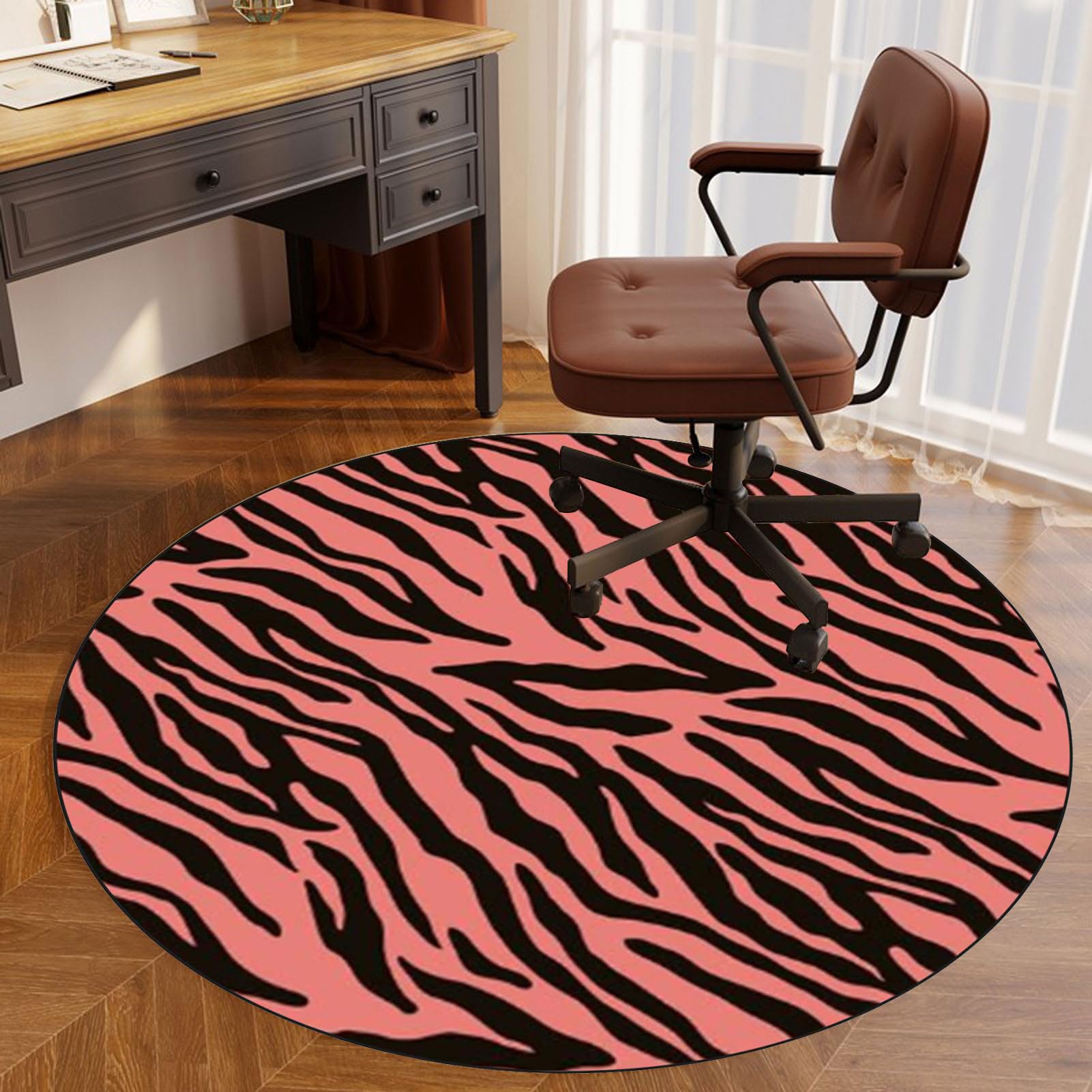 TOYOCC Chair Mat For Carpeted Floor 100 cm Round Gaming Chair Mats, Office Chair Mat, Multi-Purpose Carpet Protector, Desk Chair For Carpeted and Hardwood Floor, Protects Floors, Anti-Skidding