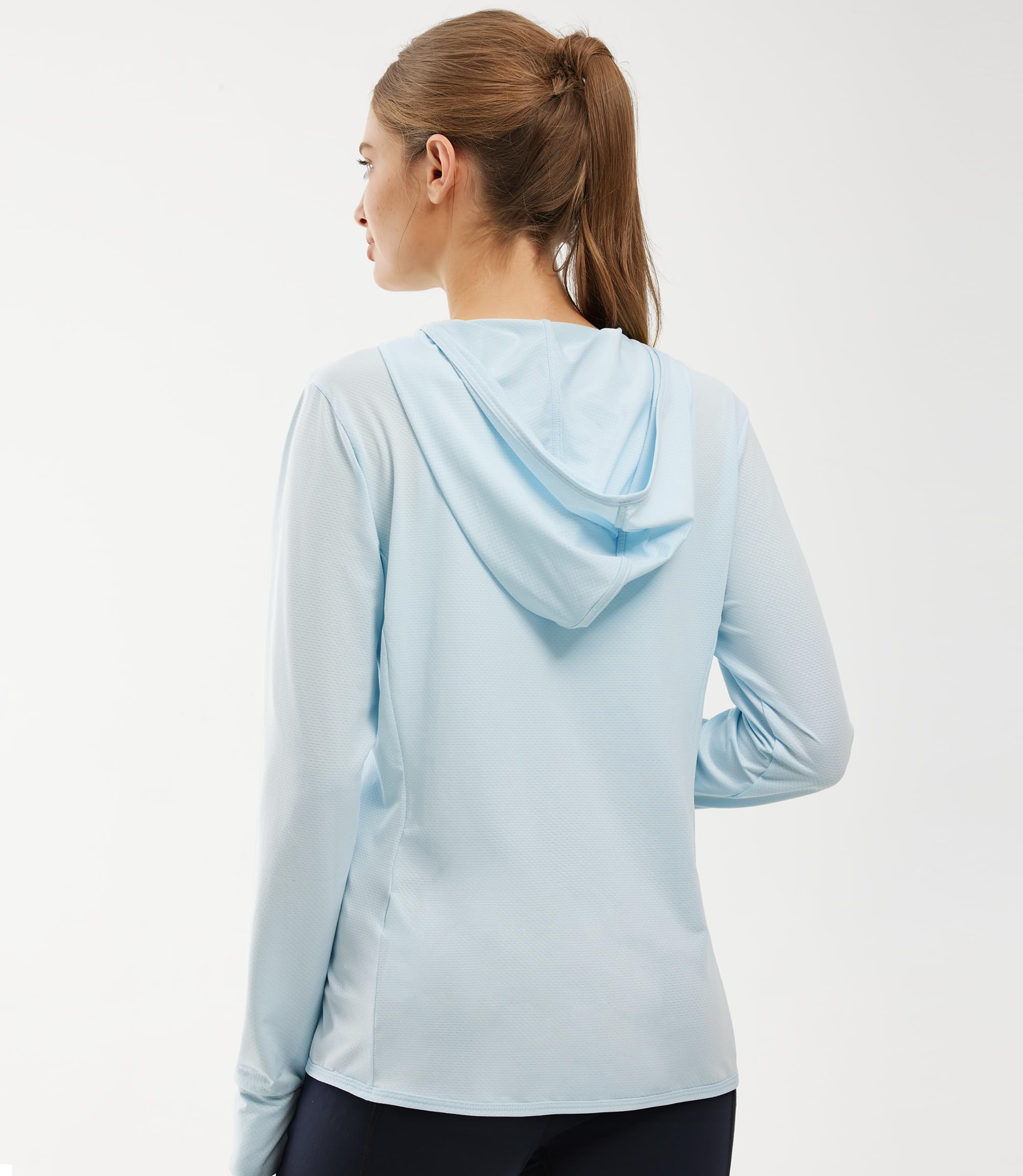 Libin UV Chemise Femme Veste de Course Running Vêtements de Protection Solaire Full Zip Hoodie Randonnée en Plein Air Surf Shirt Séchage Rapide Poches