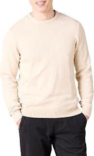 Amazon Essentials Men's 100% Cotton Cable Knit Crewneck Sweater, Regular & Big & Tall