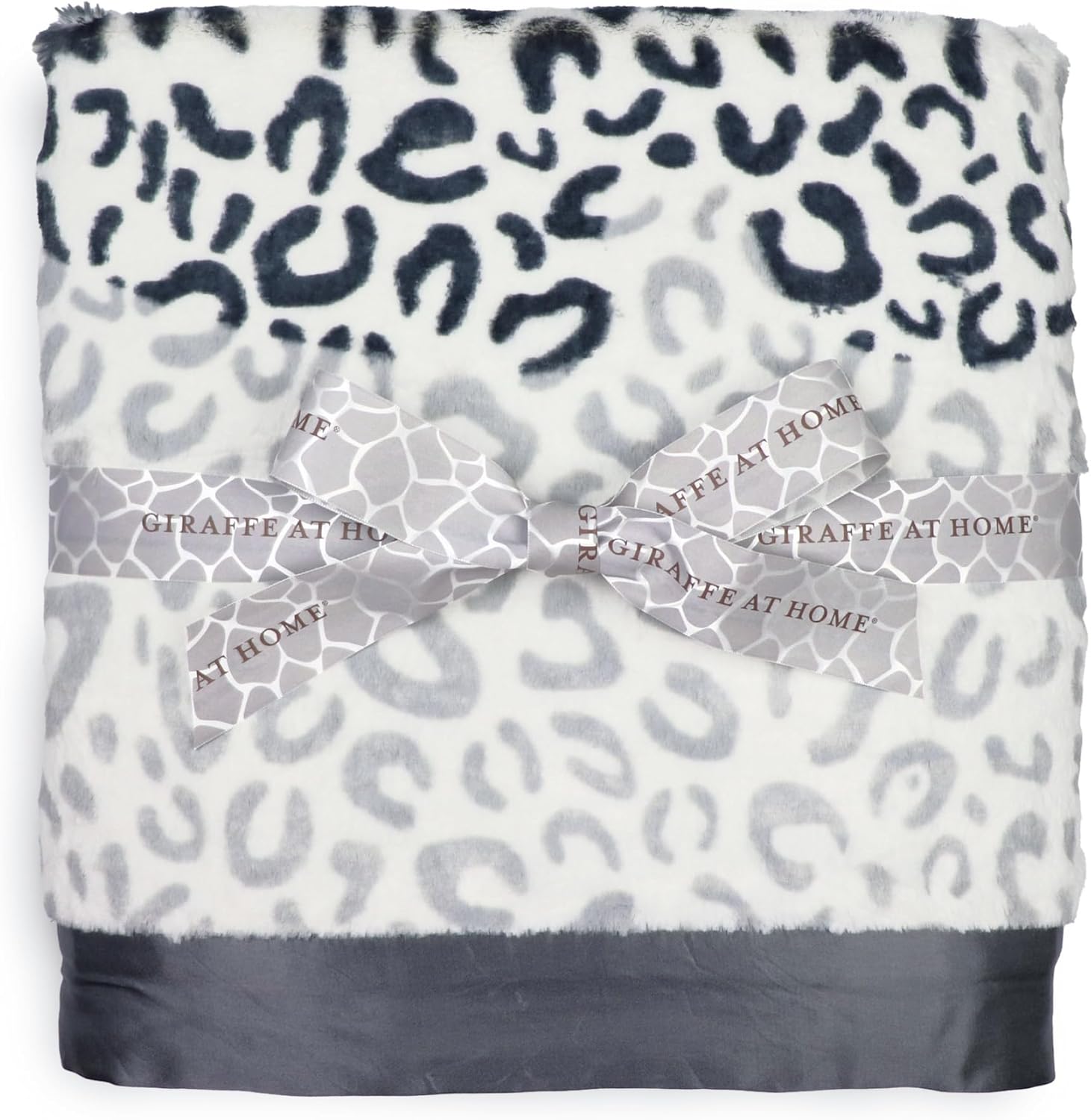 Little Giraffe Luxe Throw Blanket - at Home Soft Faux Fur Blanket with Satin Trim for Couch - 59" x 88" - Cream