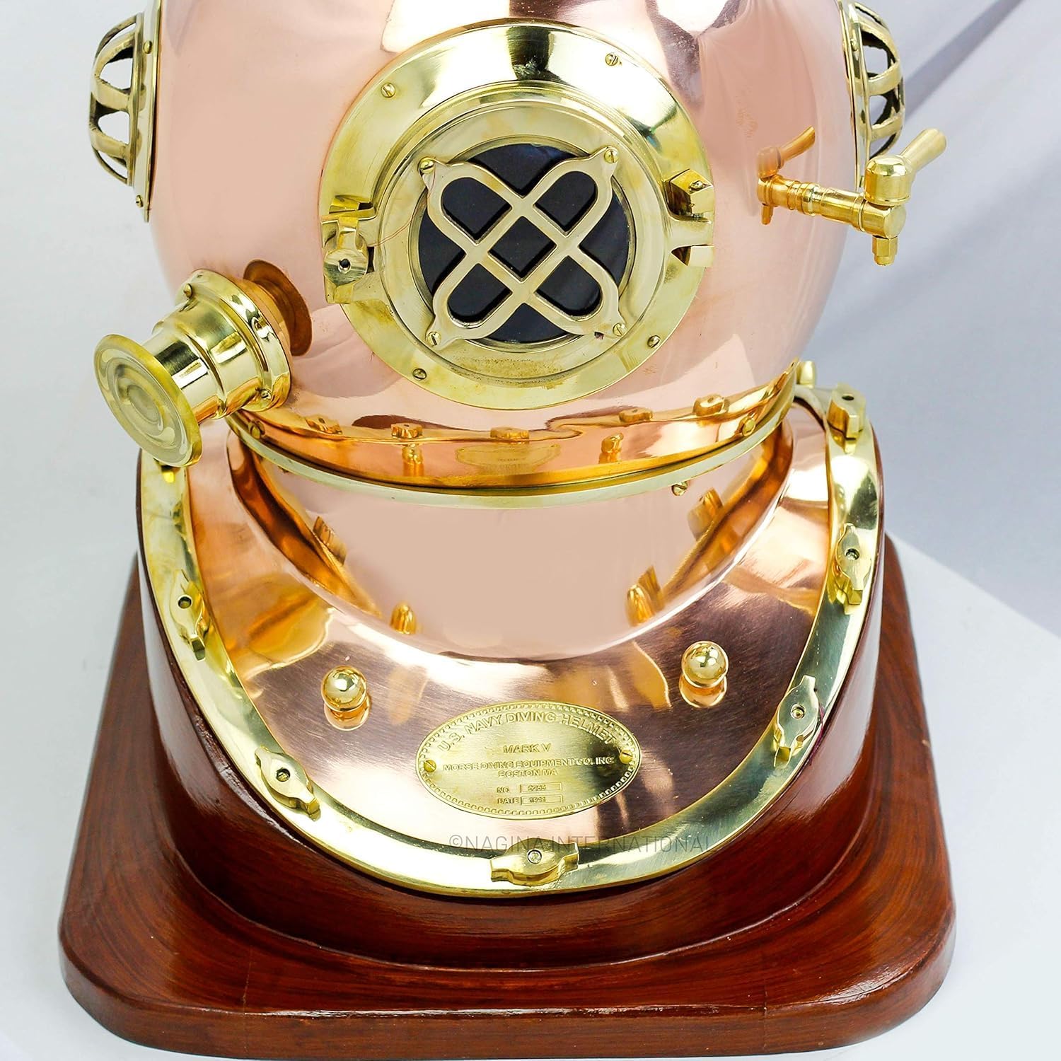 12" Scuba Diving Nautical Helmet | Maritime Ship's Decorative Helmet | (12 Inches, Polished Copper-On Base) Gift Item