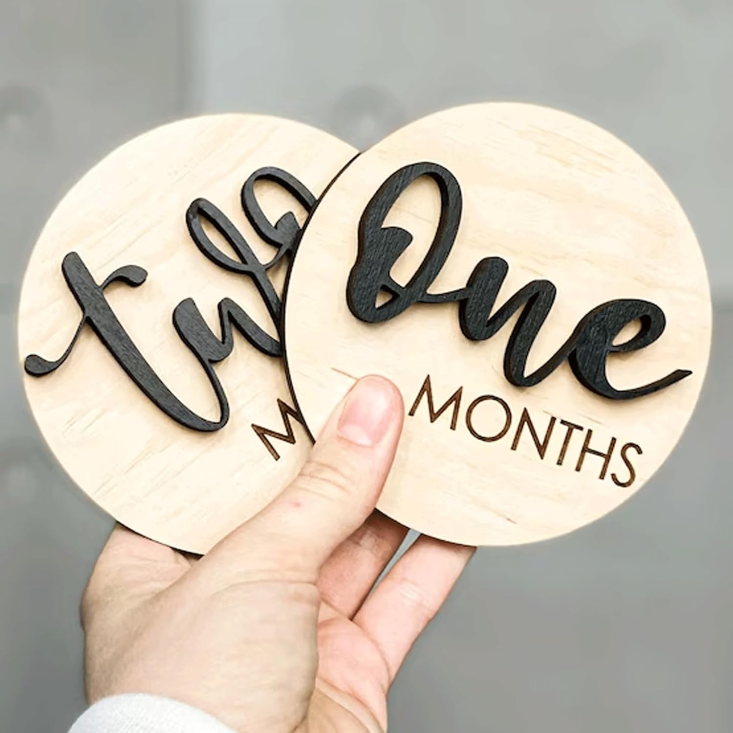 Baby Monthly Milestone, Wooden Baby Milestone Signs, Monthly Milestone Wood Discs, Baby Milestone Discs (S001) - Image 6