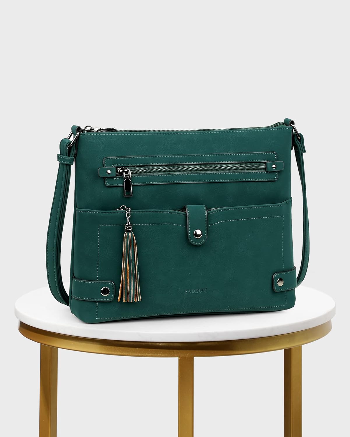 FADEON Large Crossbody Purses for Women Crossbody Bag, Designer Leather Cross Body Purses Multi Pocket Shoulder Bag - Image 8