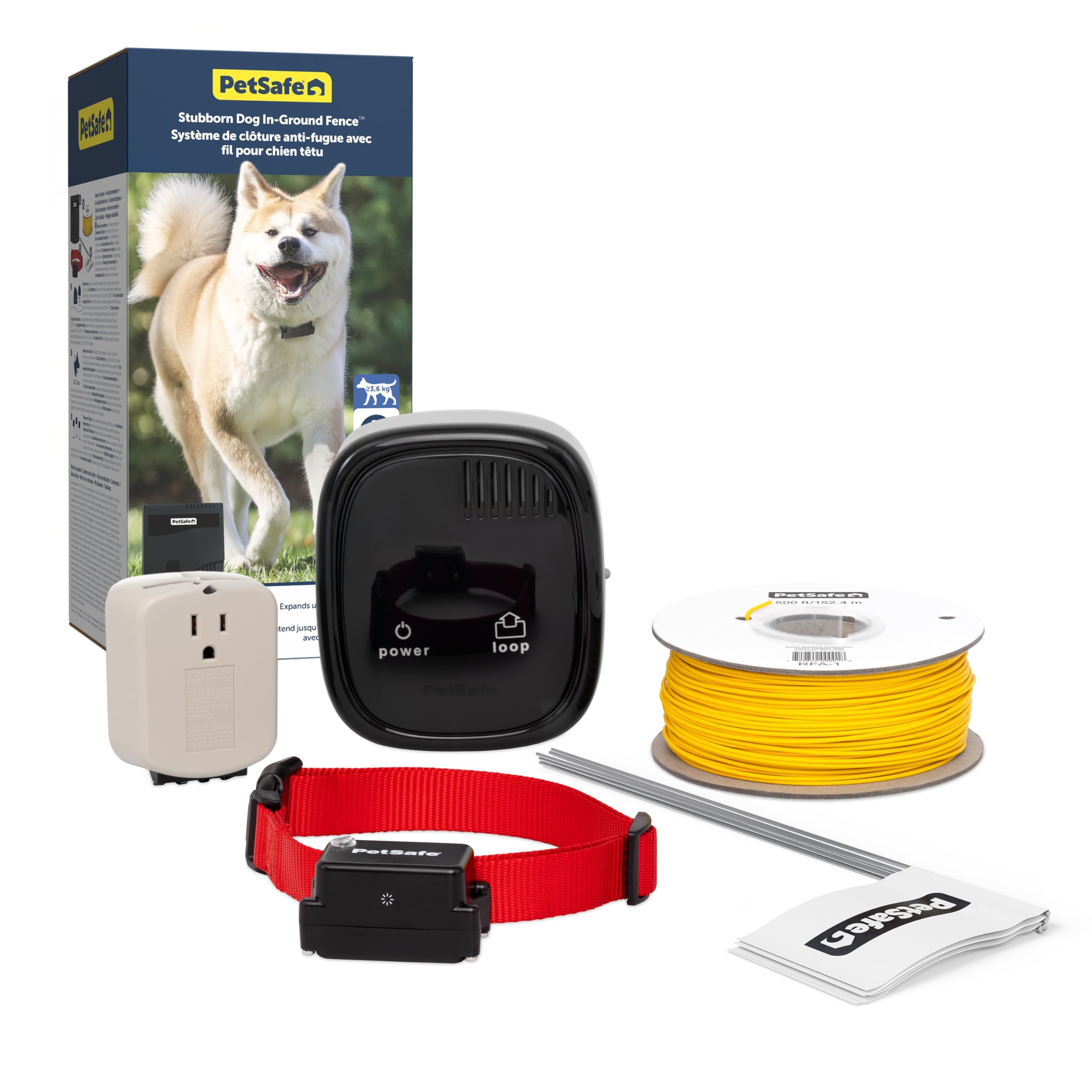 PetSafe - Système de clôture enterré pour Chiens têtus - Correction Statique à Haute Intensité - Modes Sonore & Vibration - Collier Ajustable Imperméable - Design Évolutif - Fil Vendu Séparément