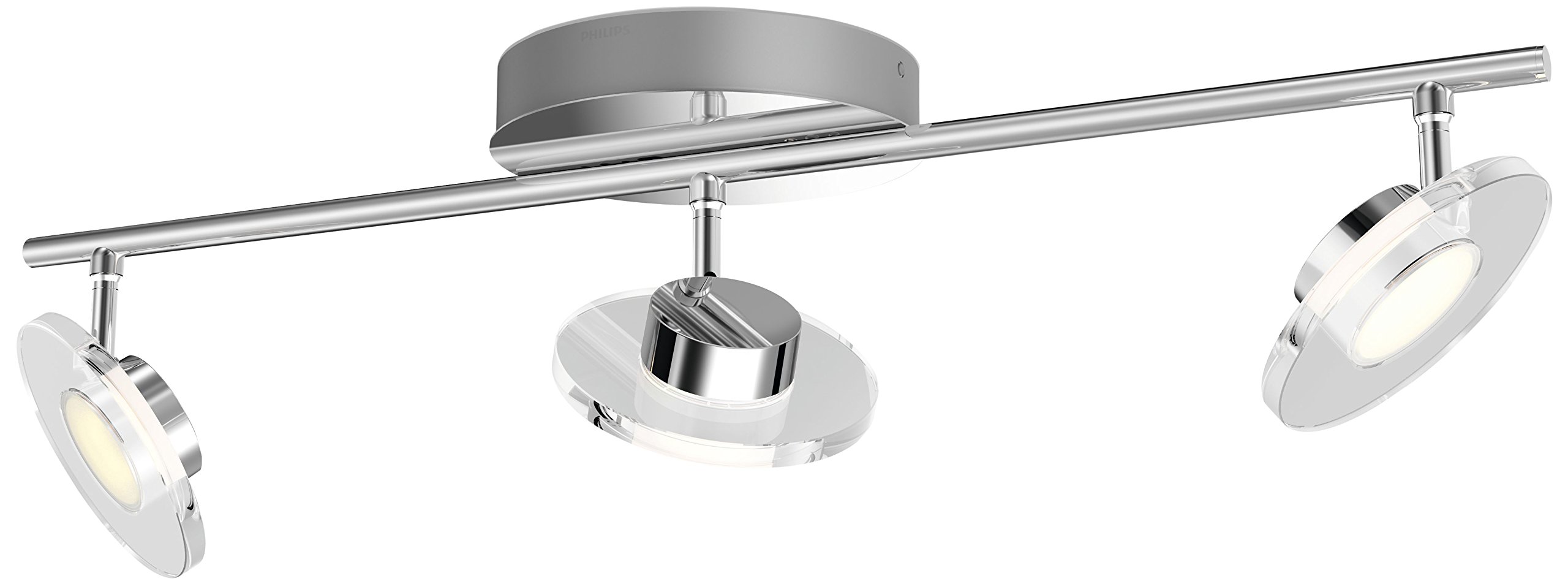 Philips my Living Glissette WarmGlow Dimmable LED Spotlight, Metal, Chrome, 3 x 4.5 W