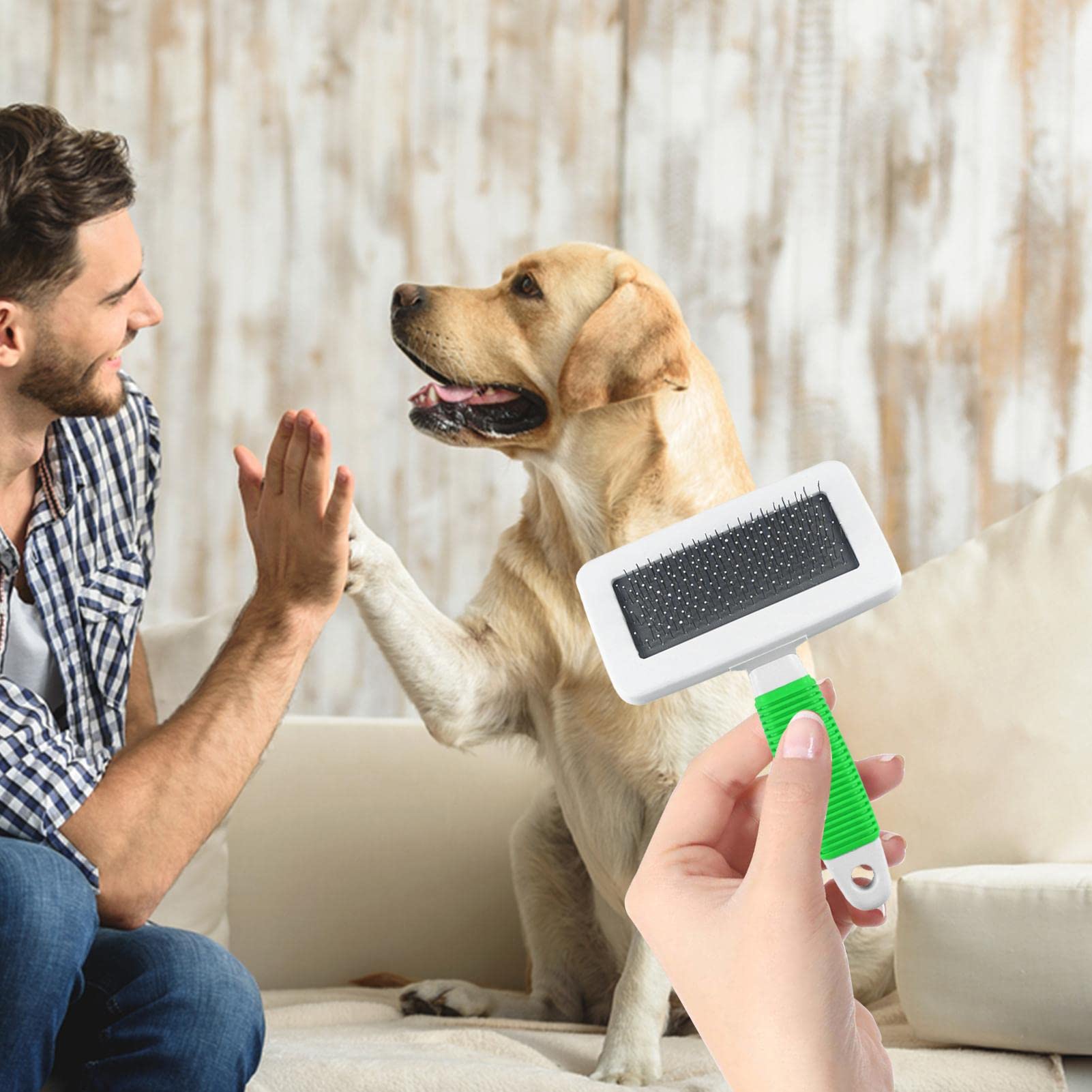 cepillo de pelo para mascotas | Cepillo de acero inoxidable para perros y gatos para muda de pelo | Cepillo para Perros para Mascotas de Pelo Largo o Corto Suministros para Mascotas Elimina enredos y
