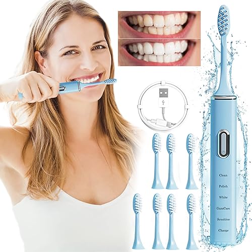 Miniatura 3 de Cepillo de dientes eléctrico sónico de 5 modos, 7 colores disponibles cepillo de dientes eléctrico recargable con 8 cabezales de cepillo