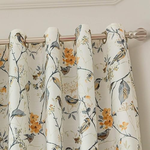 VOGOL - Cortinas de dormitorio impresas, con ojales para ventana, oscurecimiento de la habitación, para sala de estar, balcón, color morado,