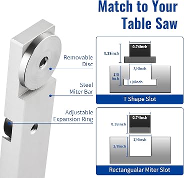 Table Saw Miter Gauge Fence w/11 Preset Angle Stops
